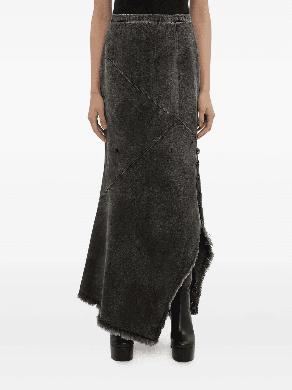 denim asymmetric maxi skirt - Image 1