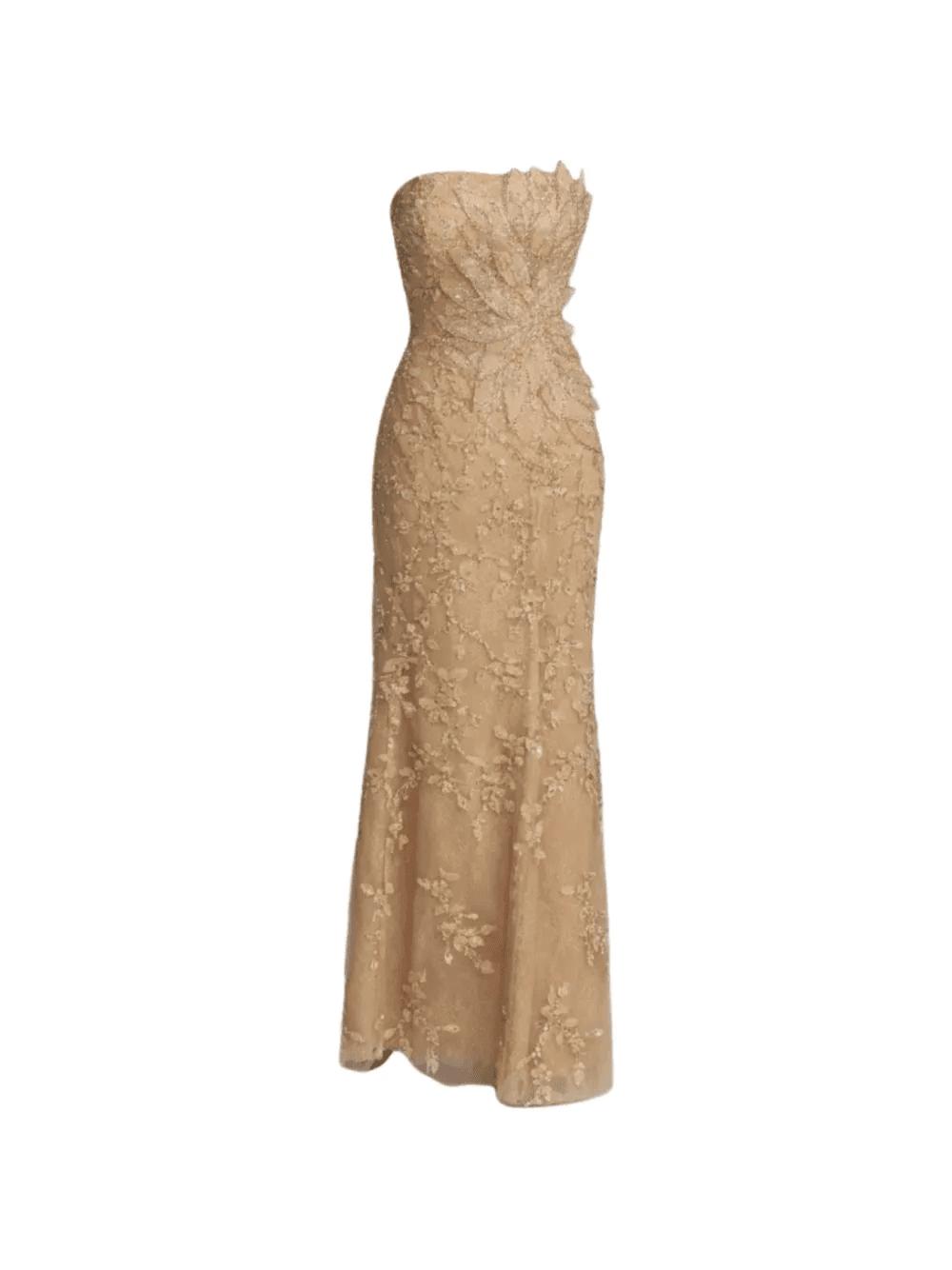 strapless floral-embellished maxi dress - Image 1