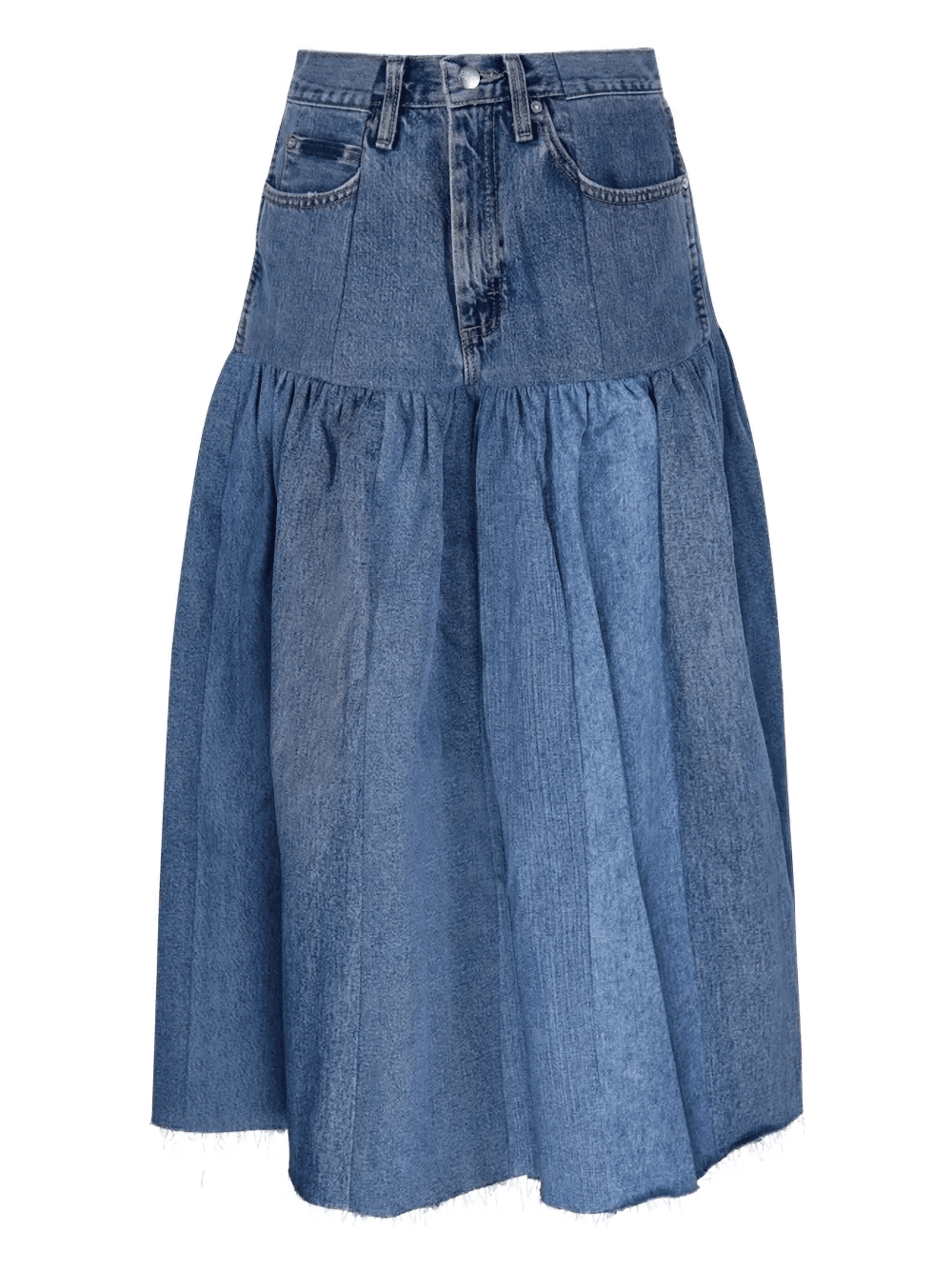 Harvard ruffled midi denim skirt - Image 1