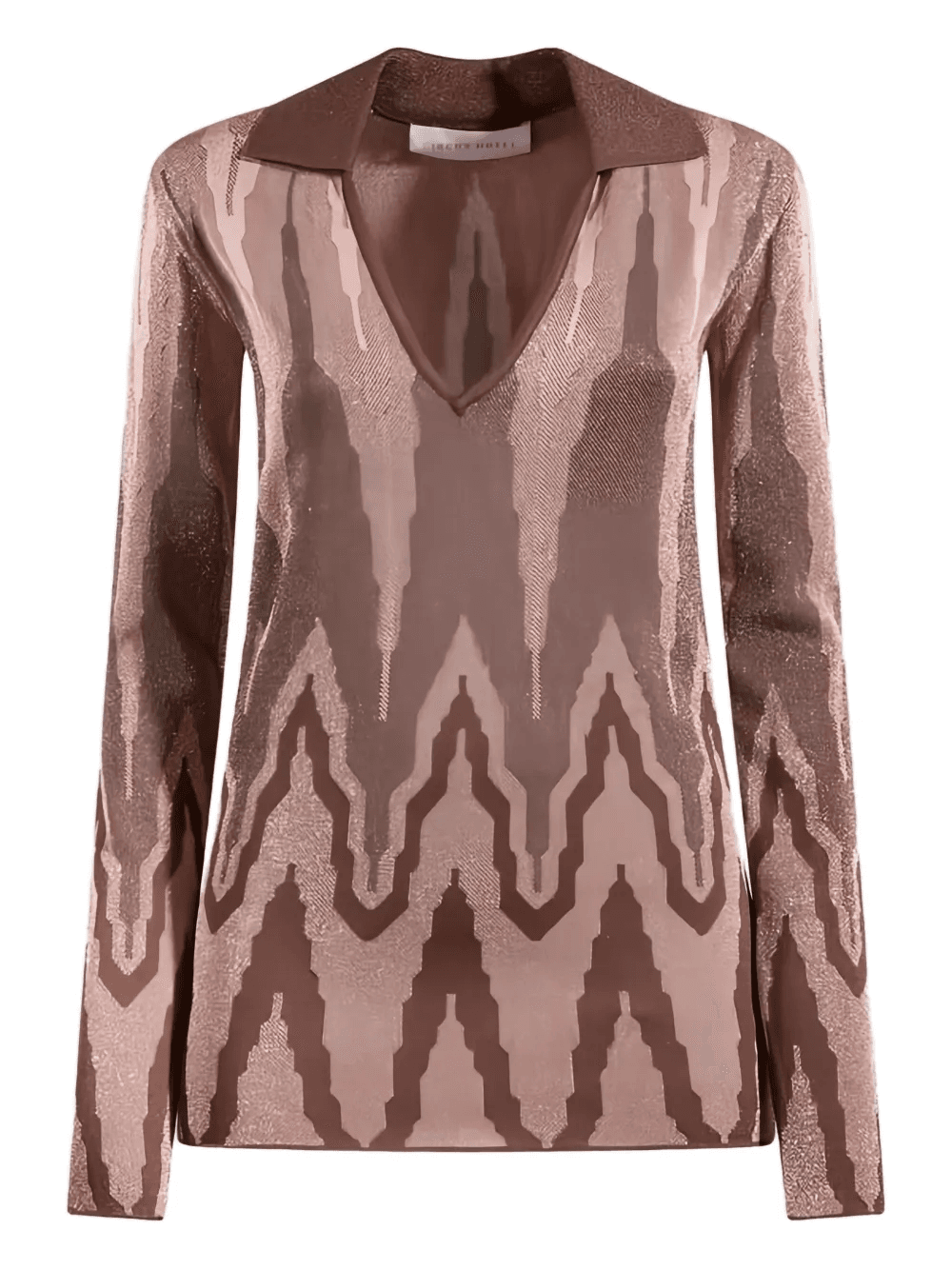 geometric-pattern polo jumper - Image 1