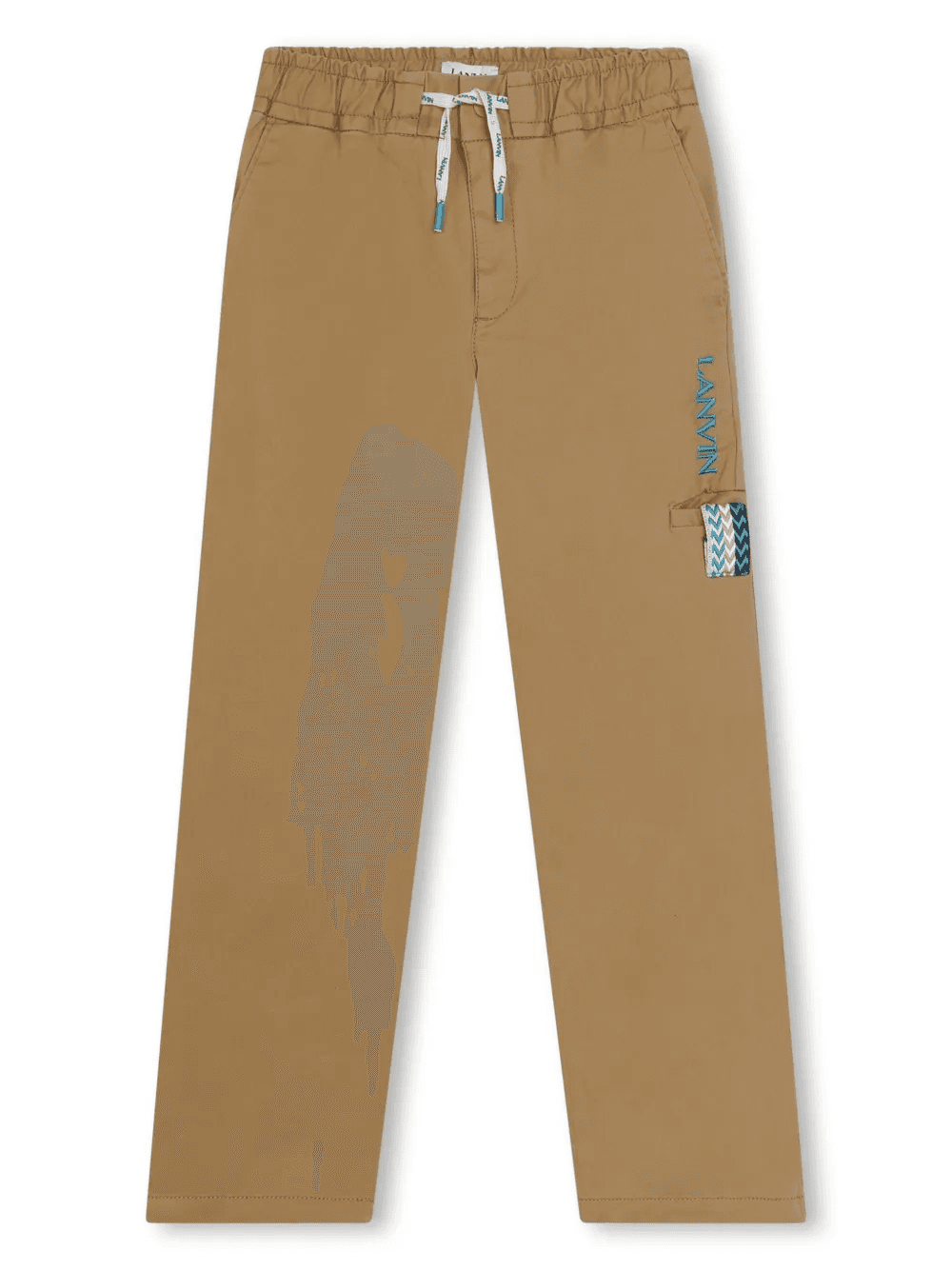 logo-embroidery gabardine trousers - Image 1
