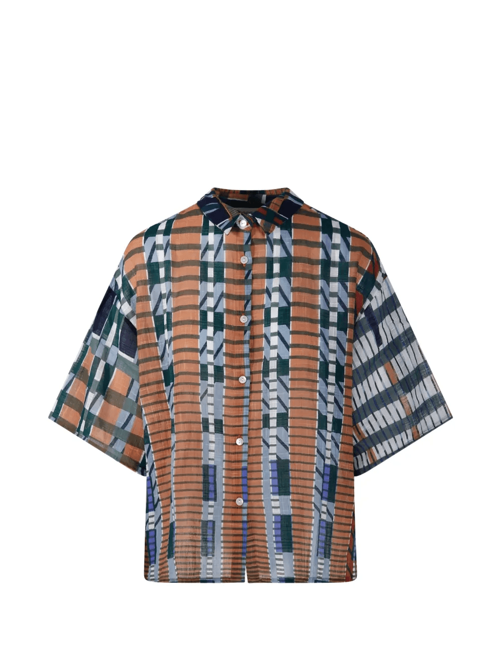 Andrew Utopie checked short-sleeve shirt - Image 1