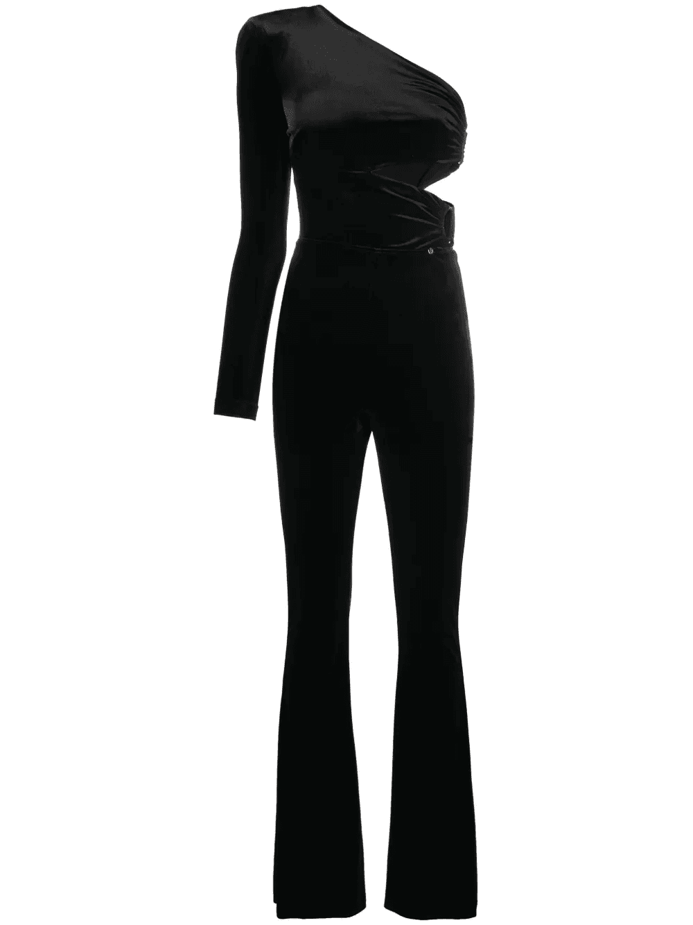 one-shoulder velvet jumpsuit - Image 1