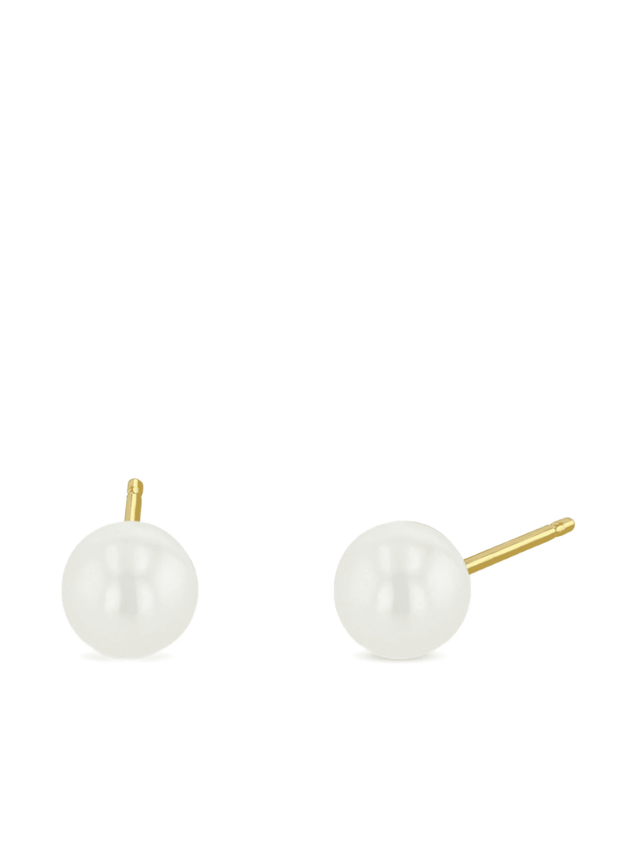 14K yellow gold pearl earrings - Image 1