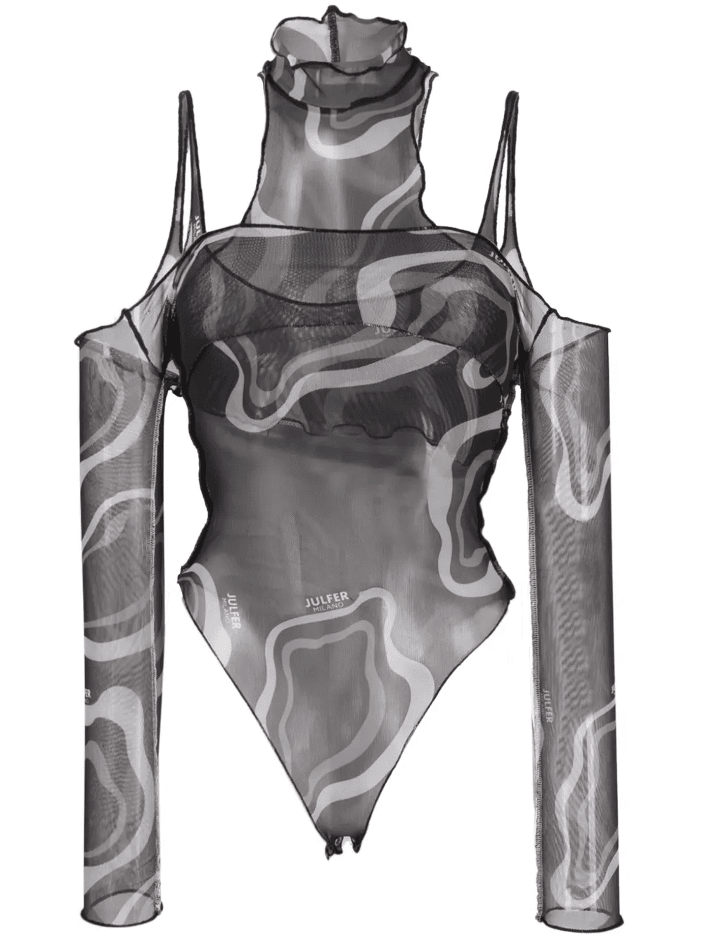 Janet semi-sheer layered bodysuit - Image 1