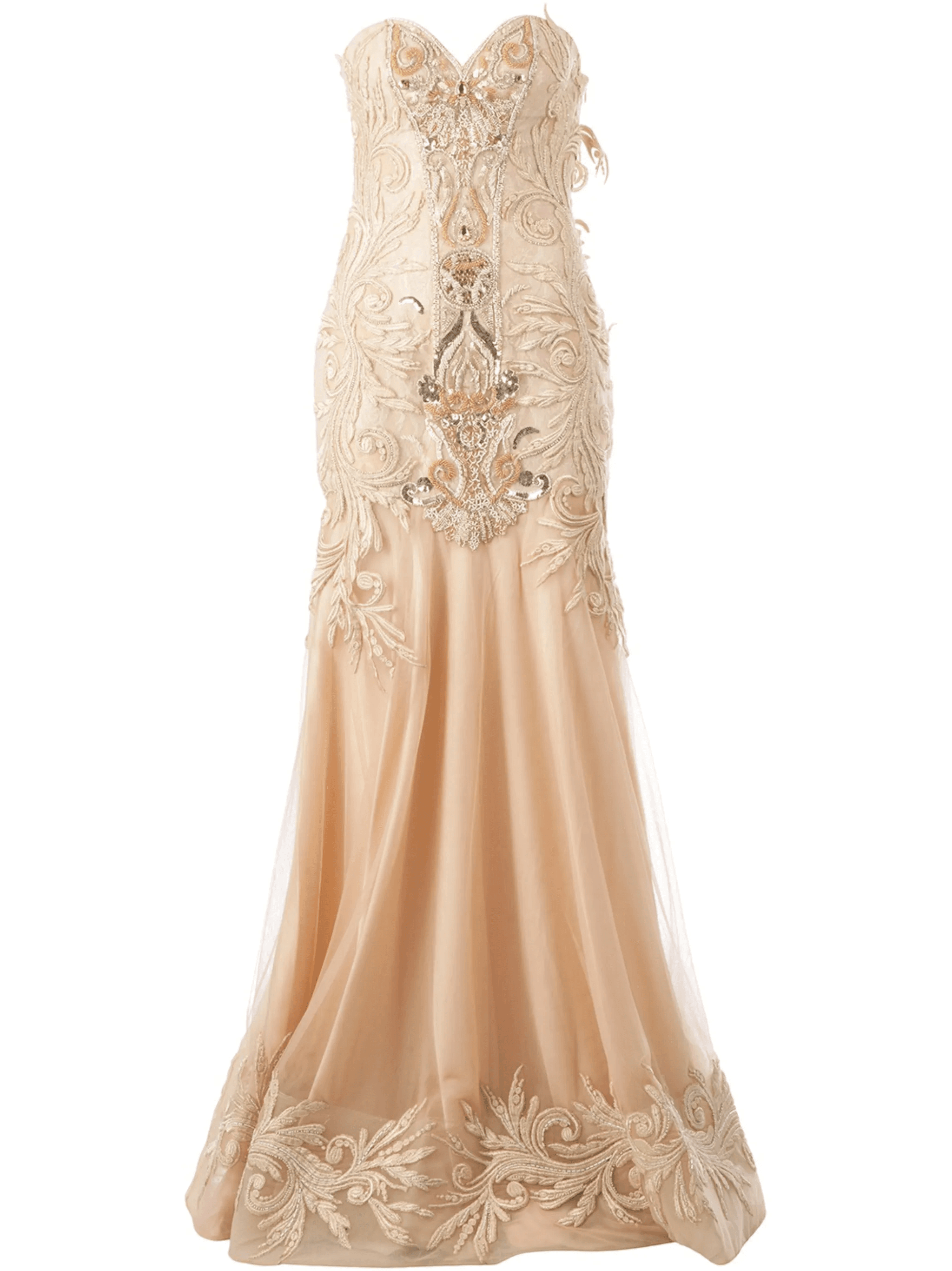 'Meryl' embroidered strapless dress - Image 1