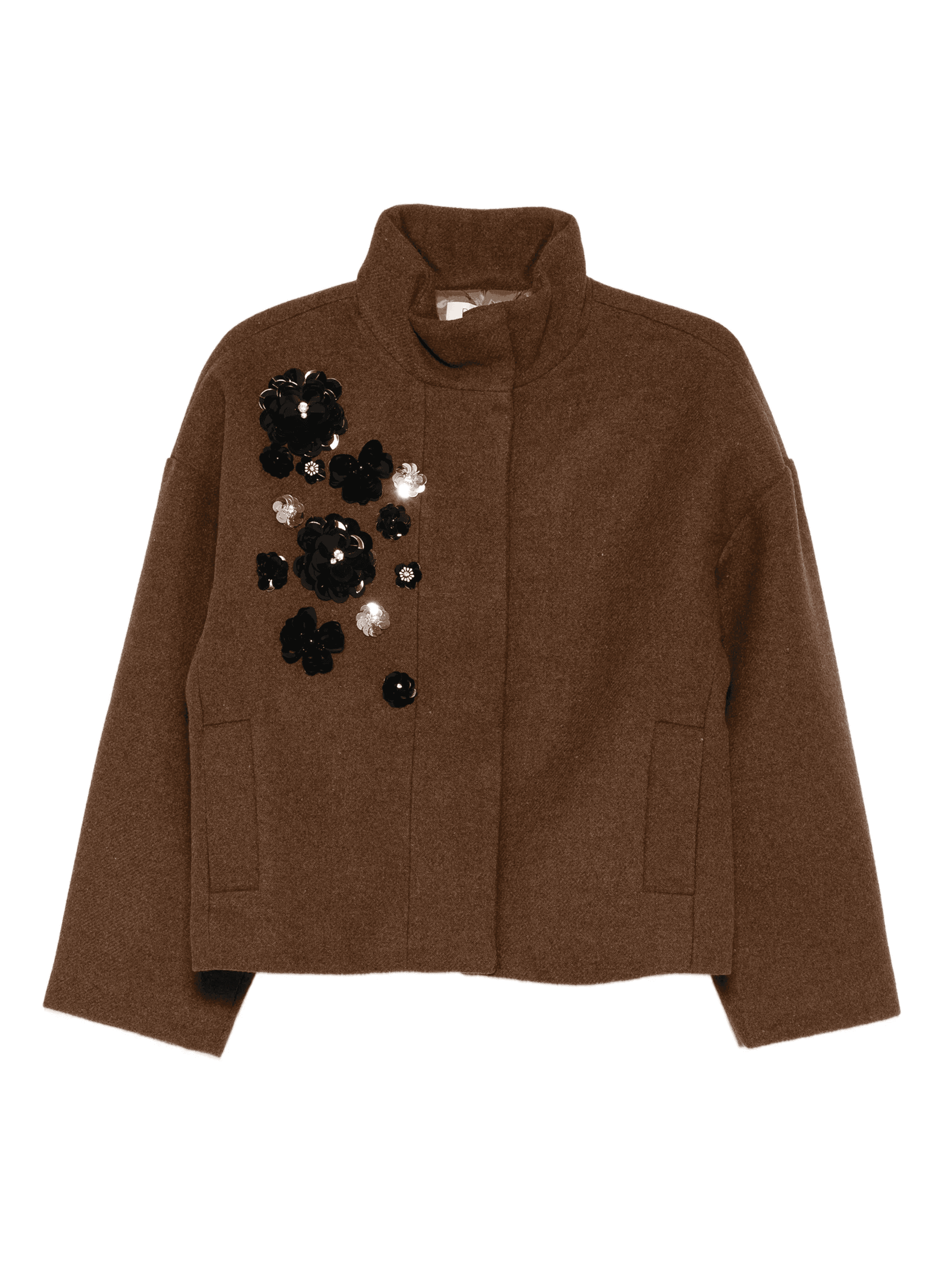 floral-appliqué wool jacket - Image 1