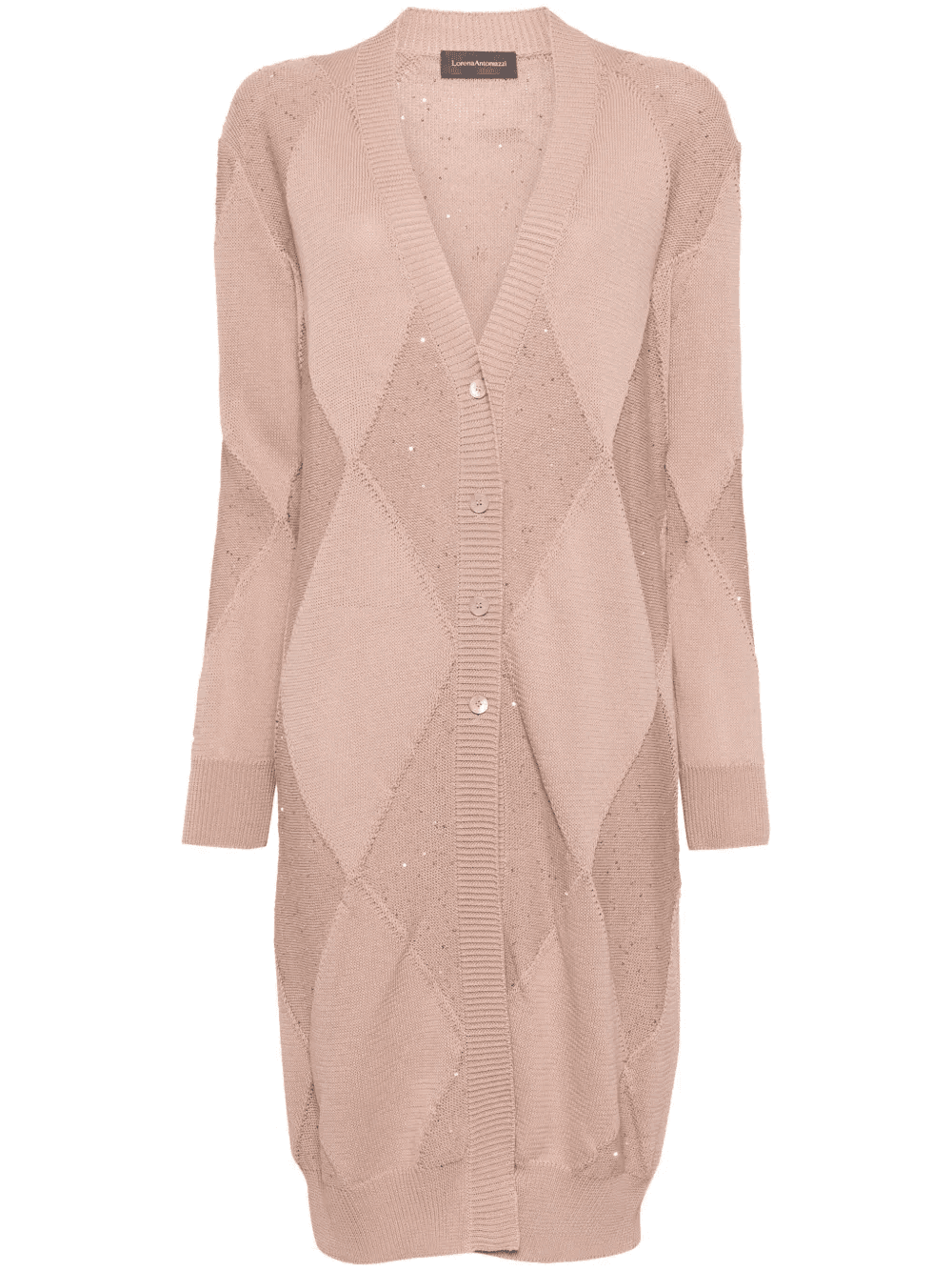 argyle fine-knit cardigan - Image 1