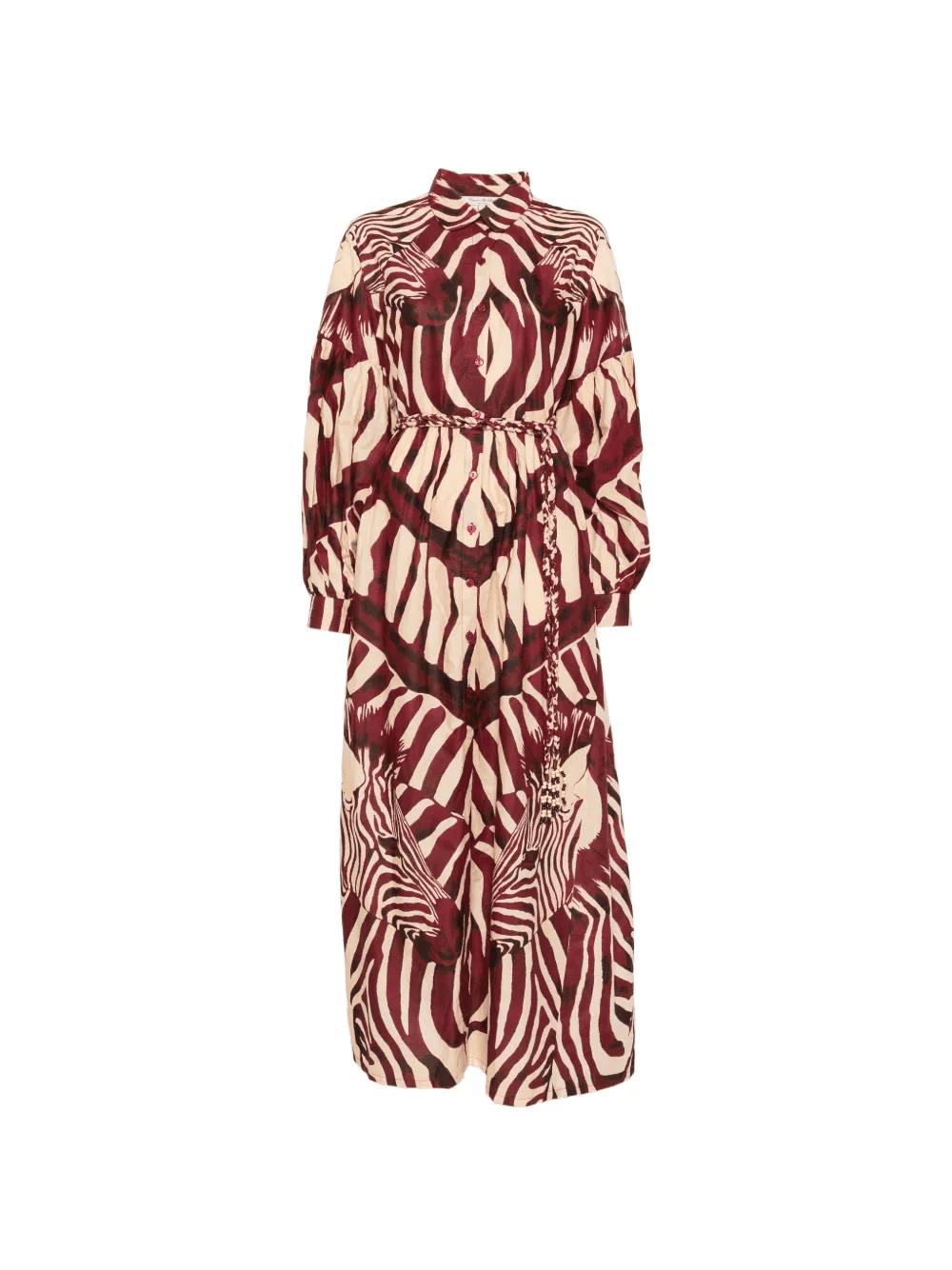 zebra-print braided-belt maxi dress - Image 1