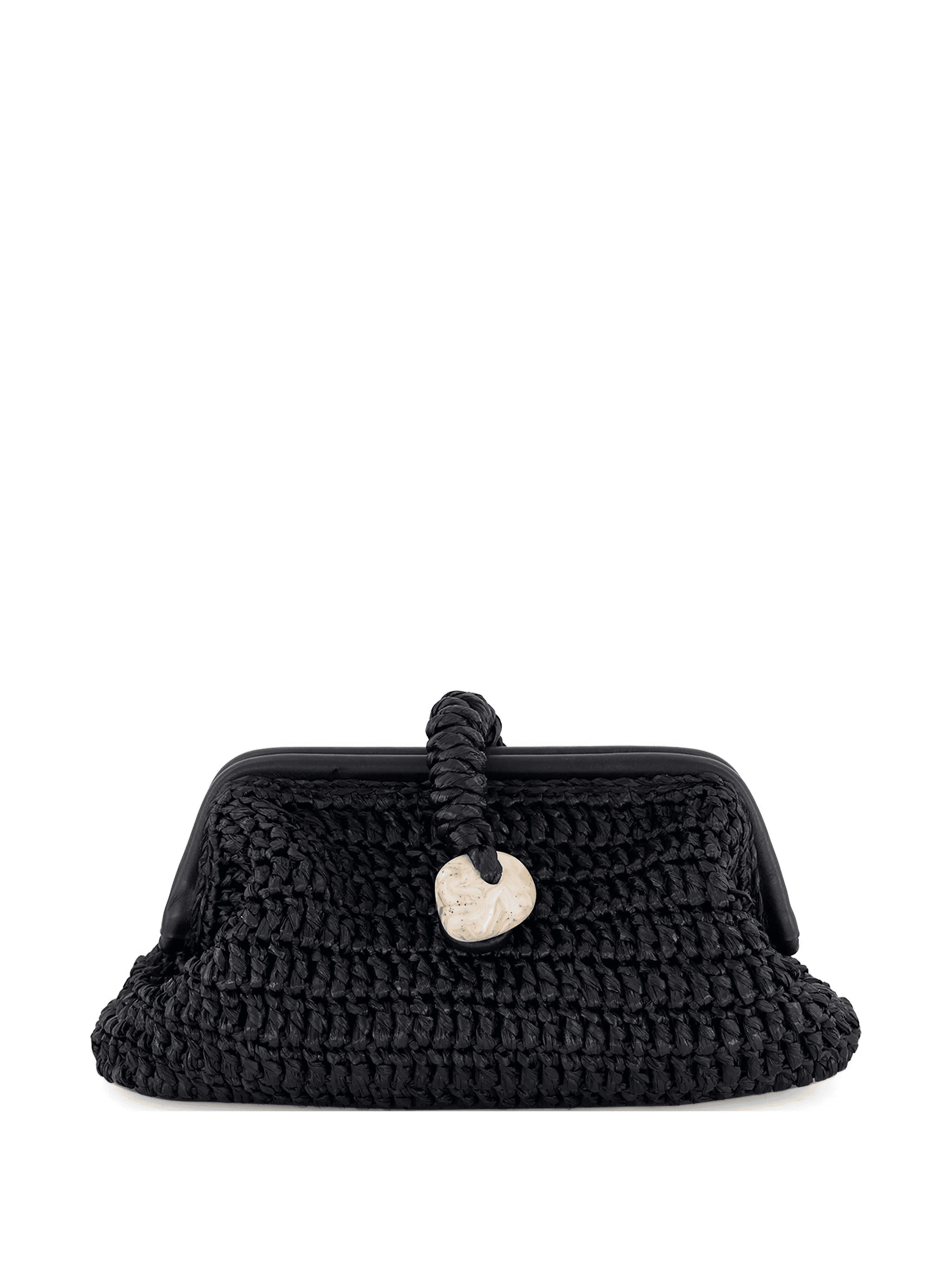 Delphine raffia clutch bag - Image 1