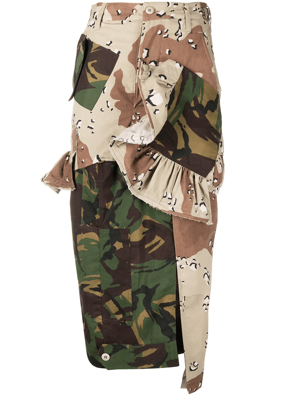 patchwork camouflage-print pencil skirt - Image 1