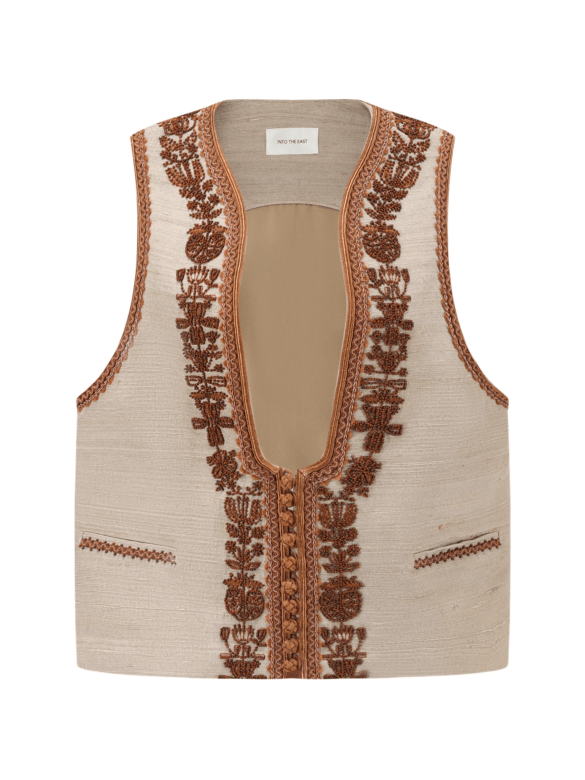 beaded U-neck waistcoat - Image 1