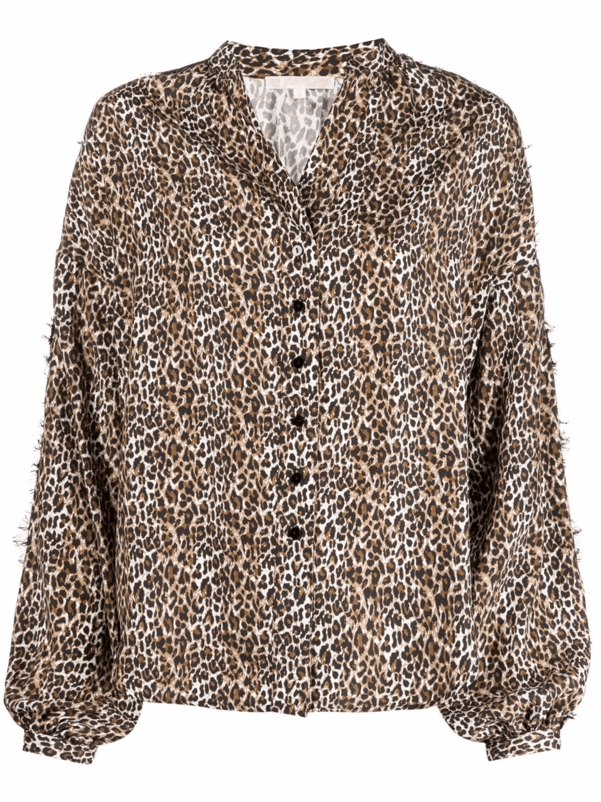 silk leopard print blouse - Image 1
