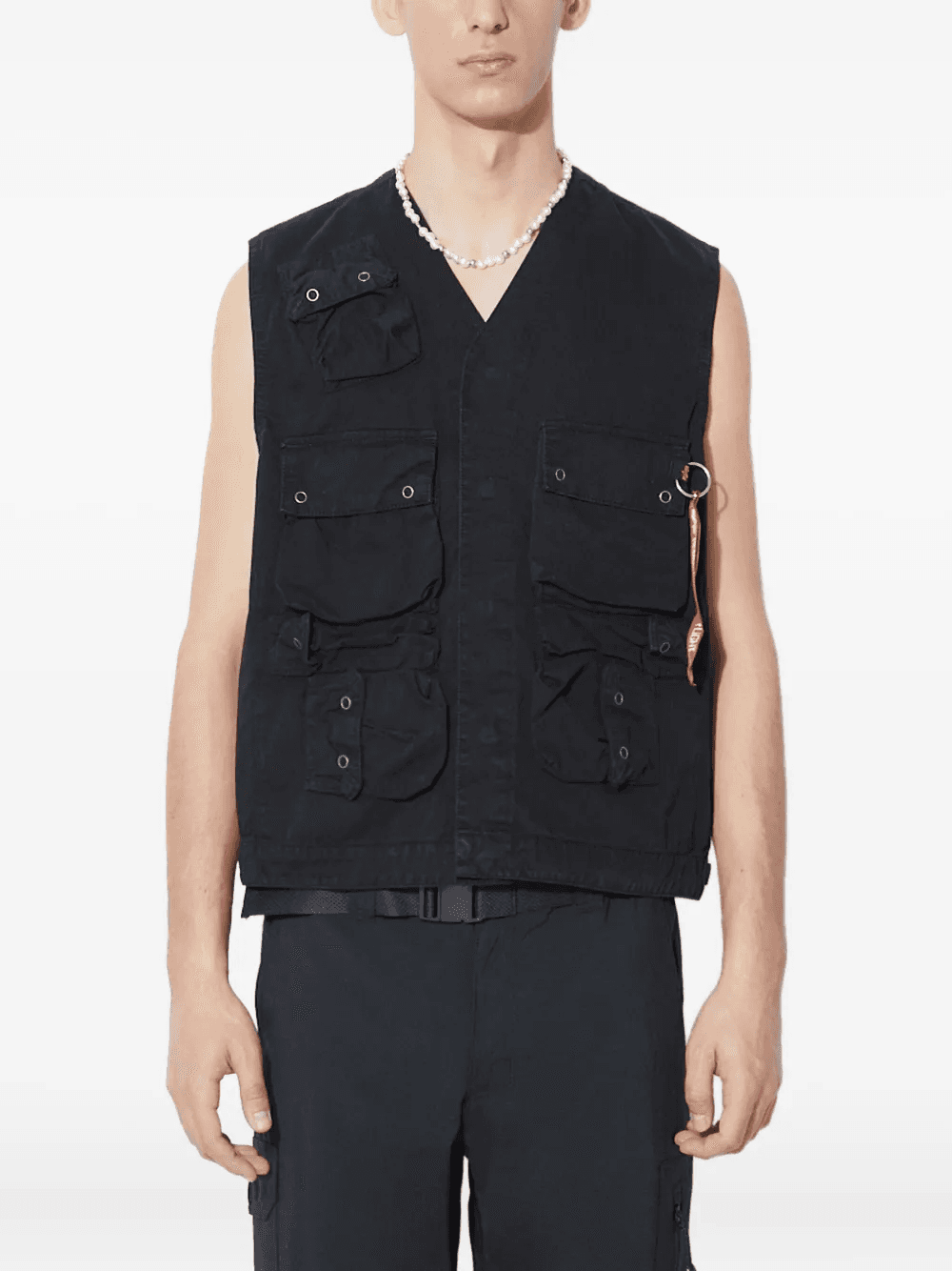 utility-pocket cotton gilet - Image 1