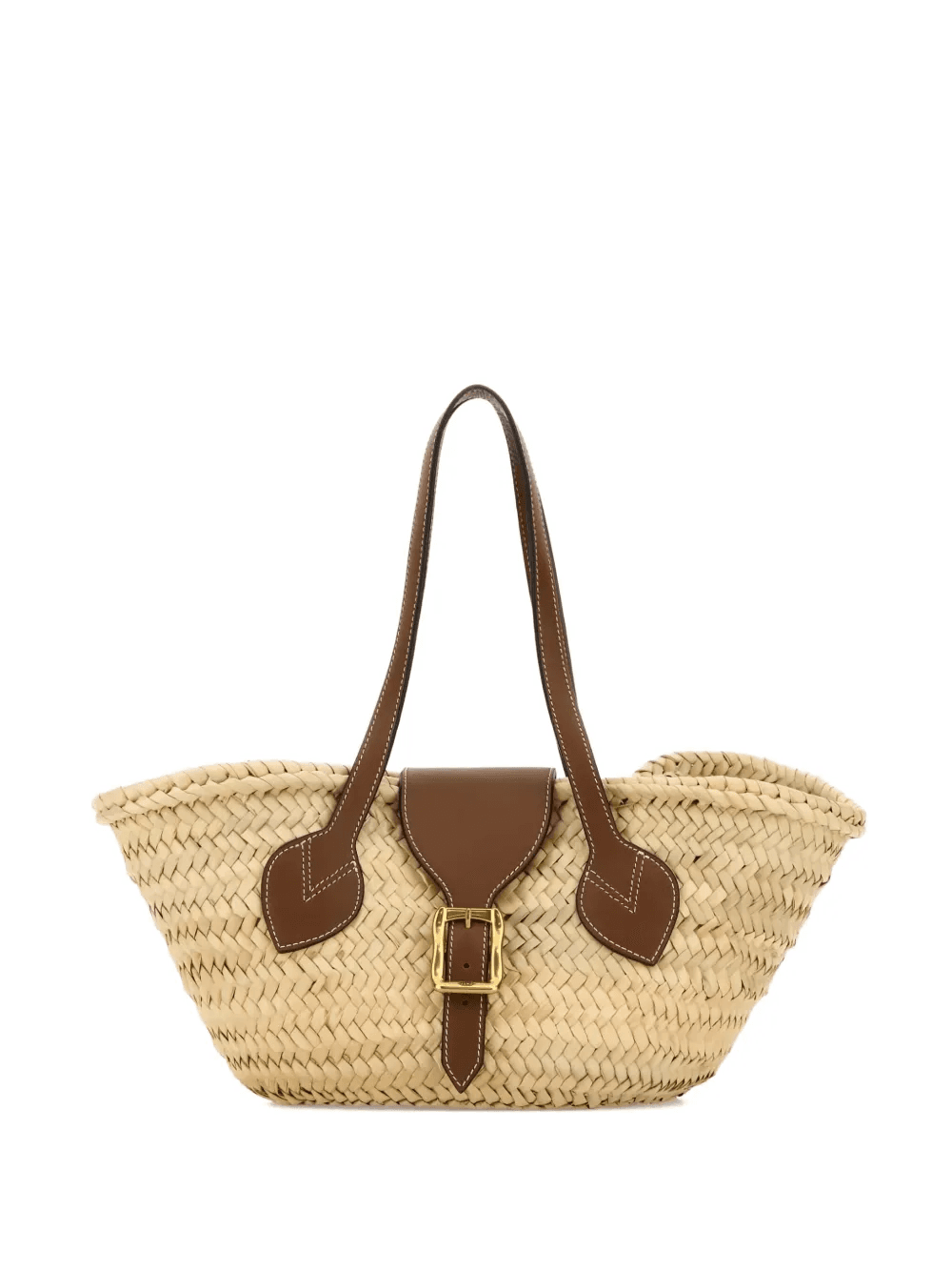 straw buckle shoulder bag - Image 1