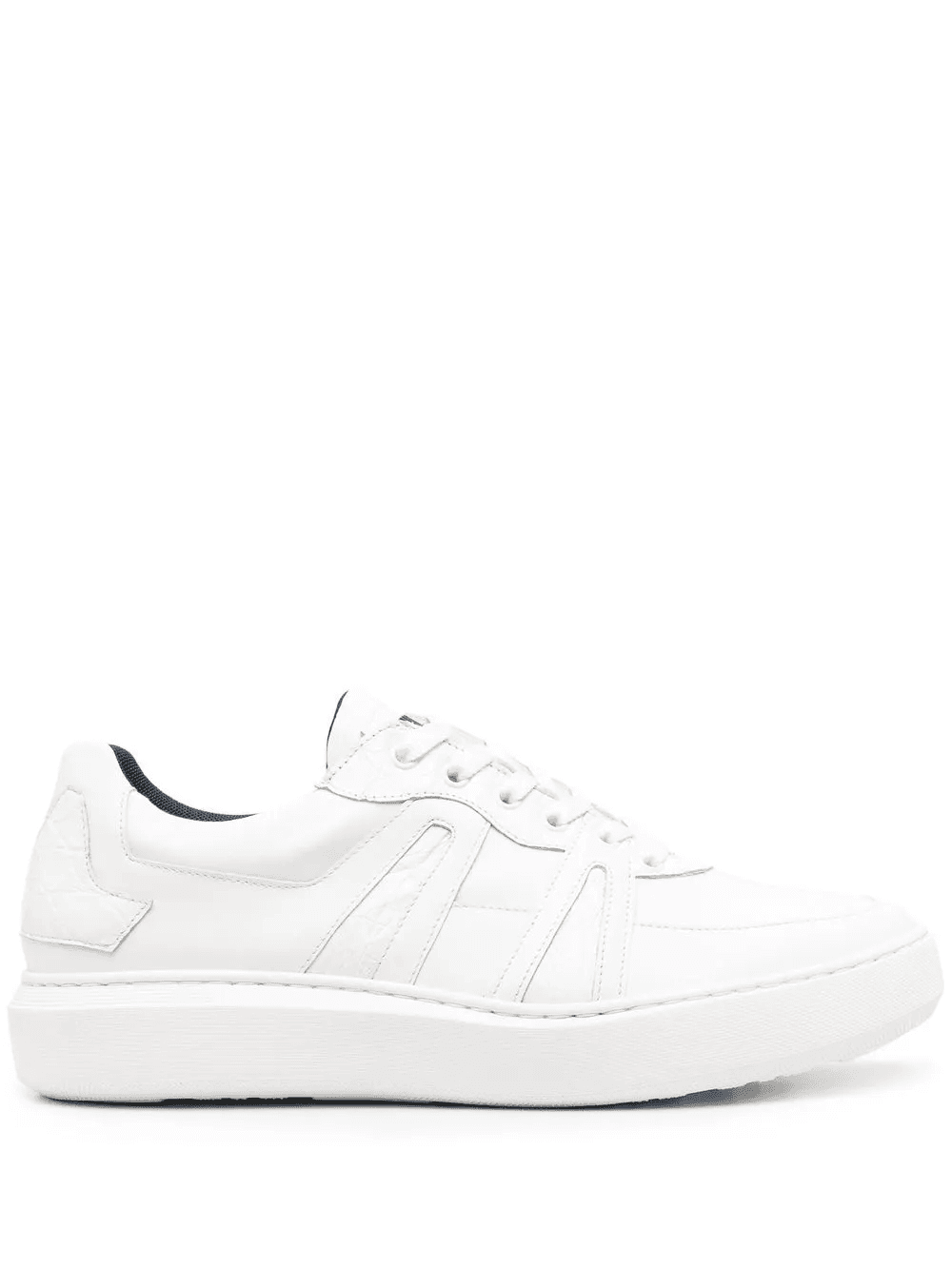 panelled low-top leather sneakers - Image 1
