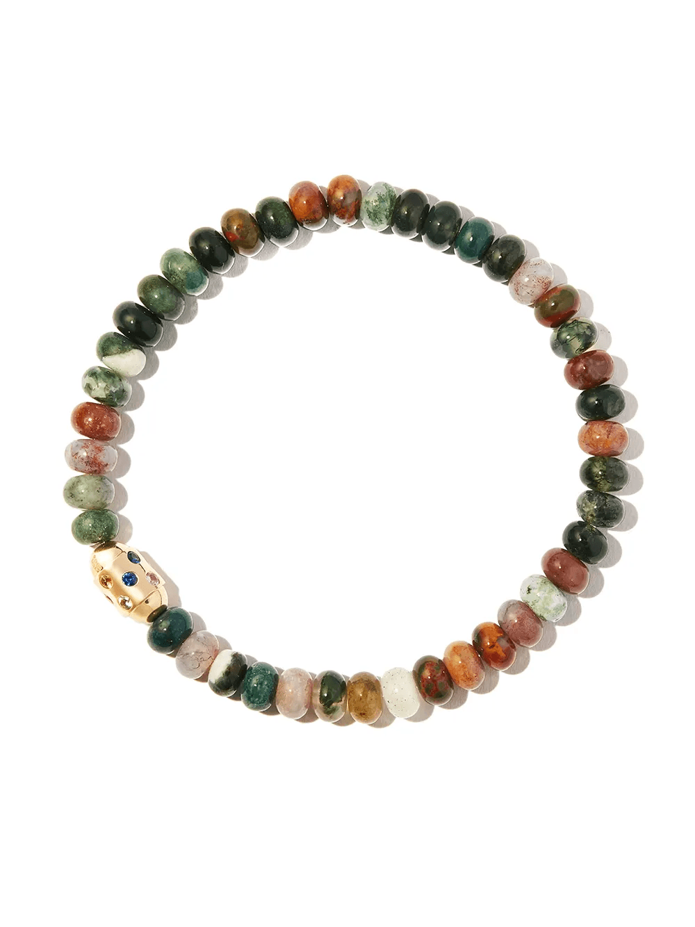 14kt yellow gold rainbow sapphire bolt beaded bracelet - Image 1