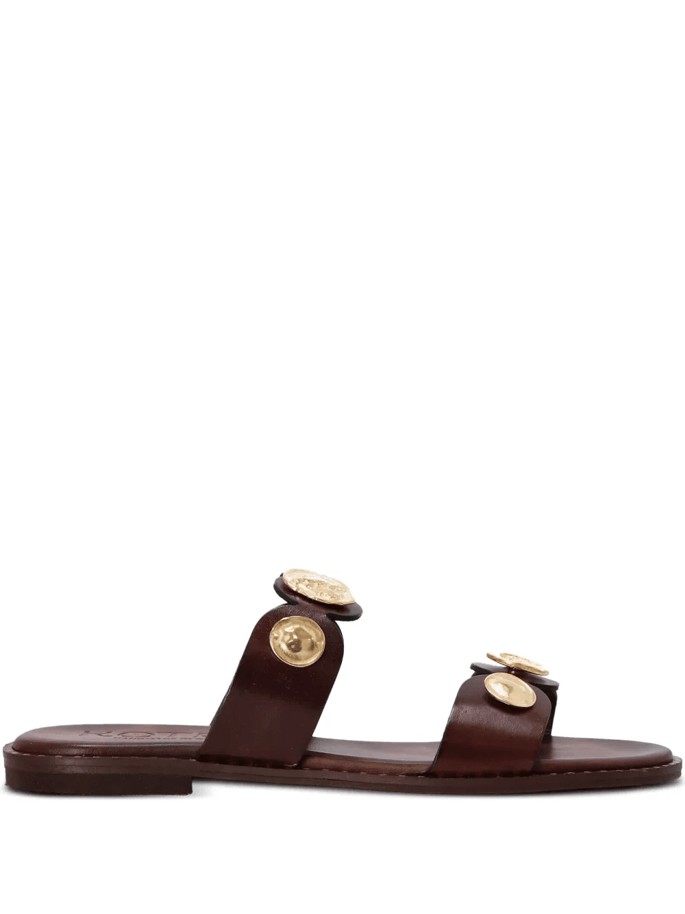 coin-embellished leather sandals - Image 1