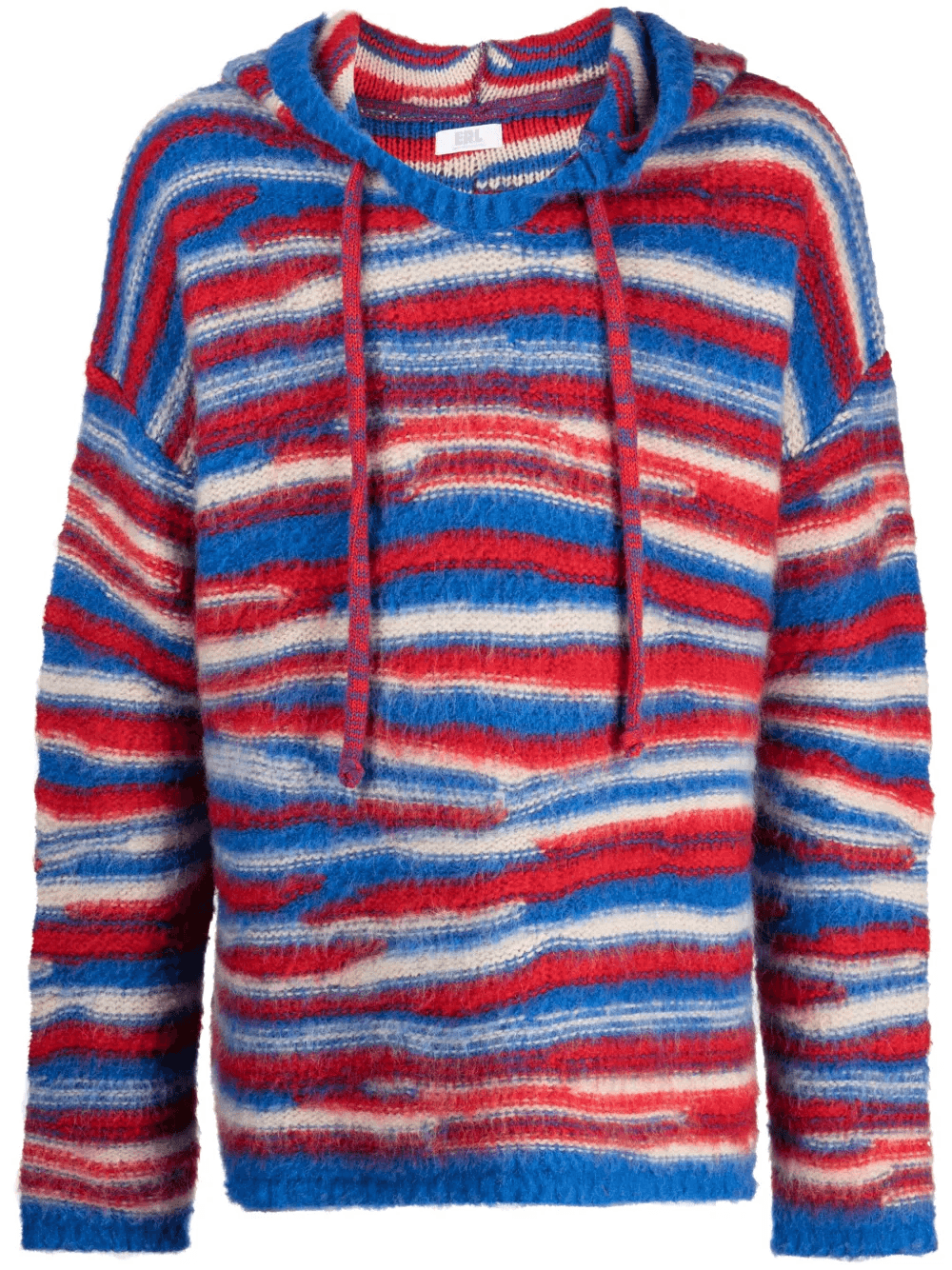 striped intarsia-knit hoodie - Image 1