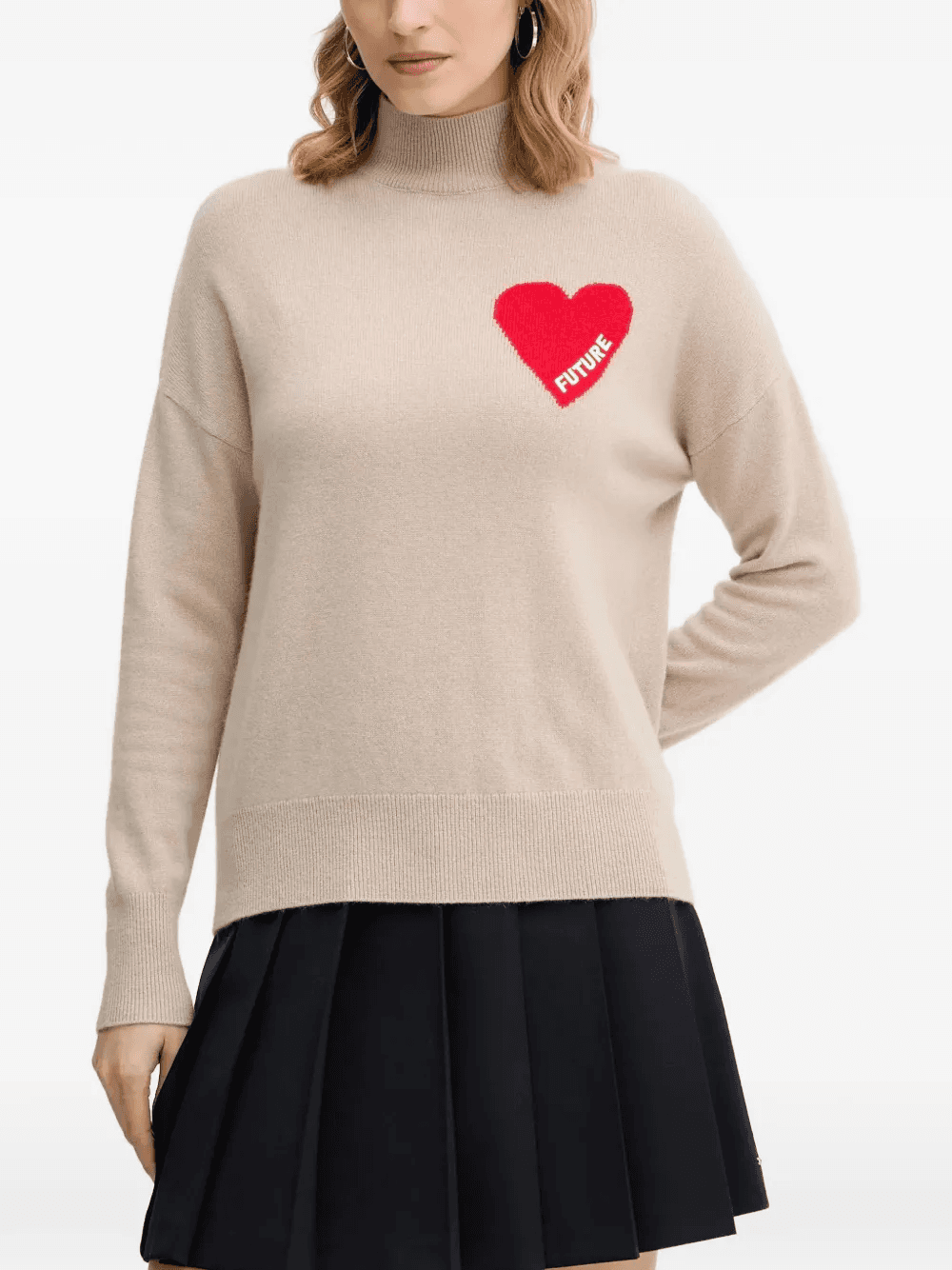 heart high-neck sweater - Image 1
