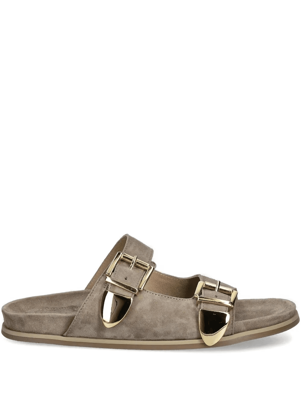 double-buckle suede sandals - Image 1