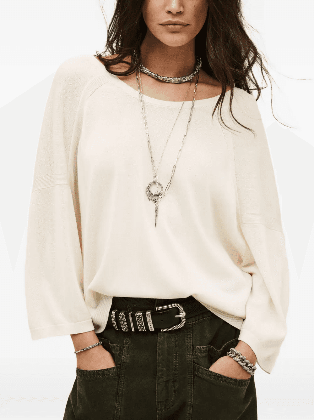 open-back buttoned sweater - Image 1