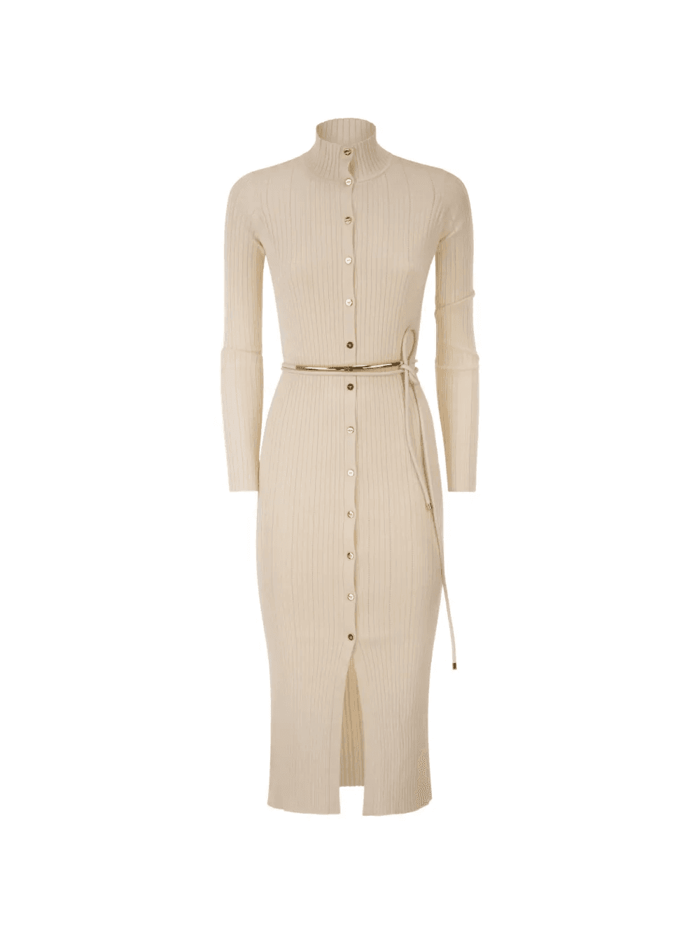 button-up ribbed-knit dress - Image 1