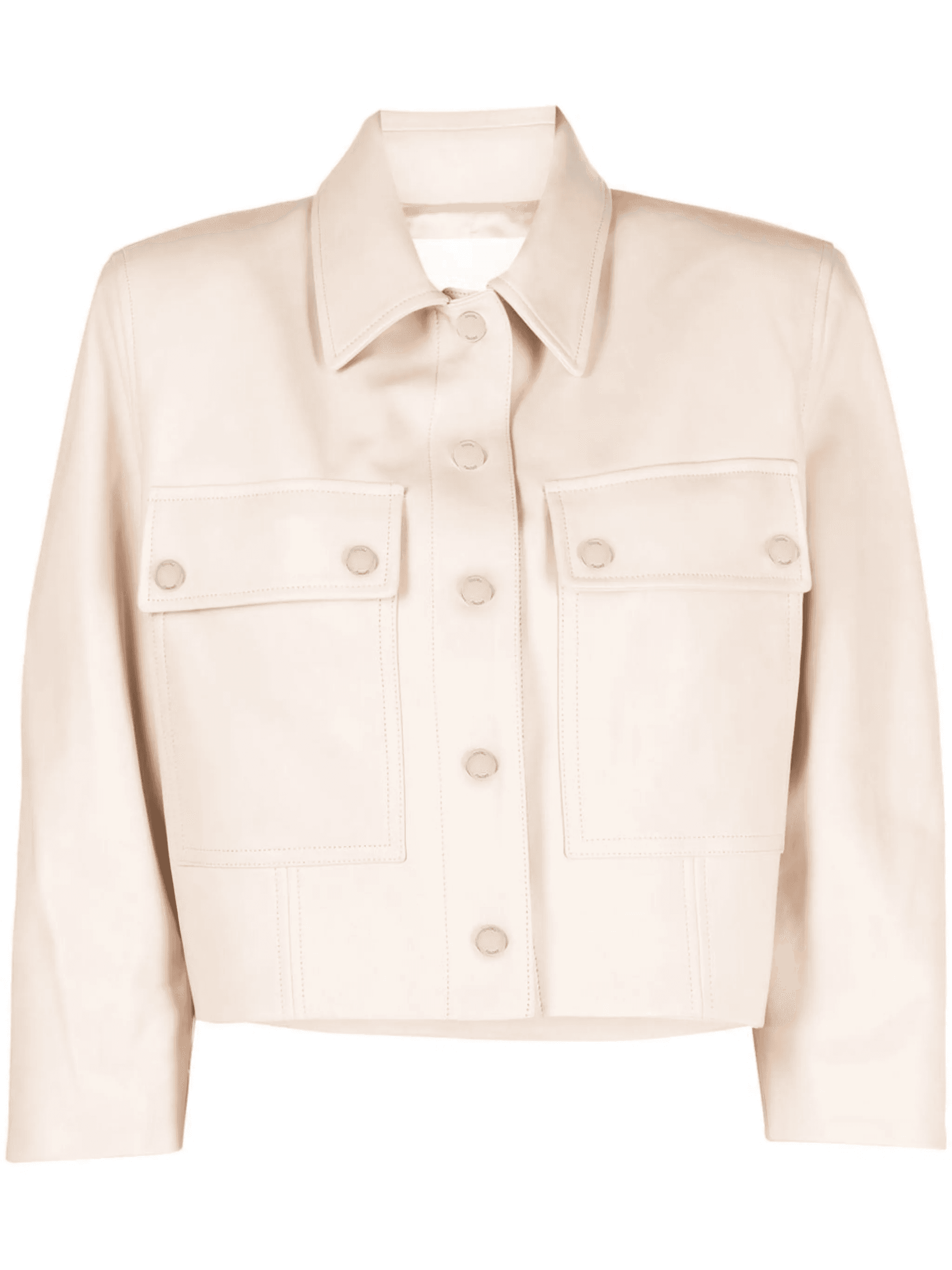 cropped leather jacket - Image 1