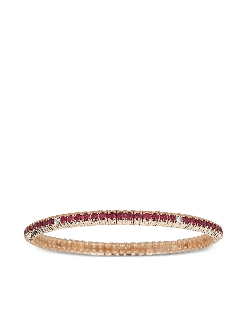 18K rose gold diamond and ruby bracelet - Image 1
