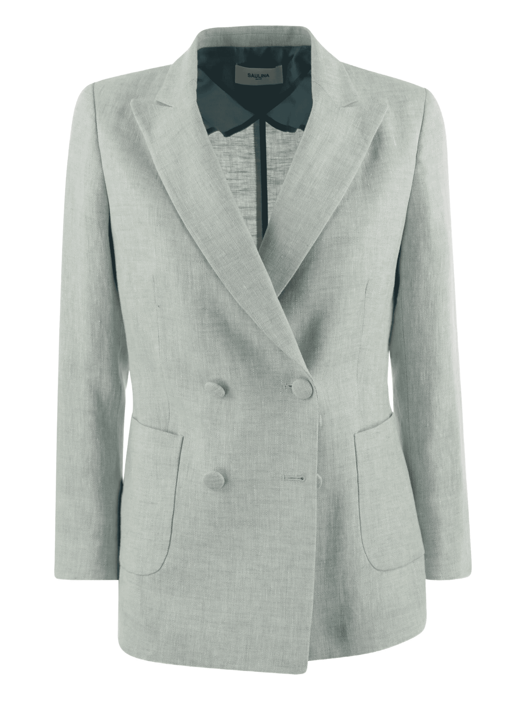 double-breasted assunta linen jacket - Image 1