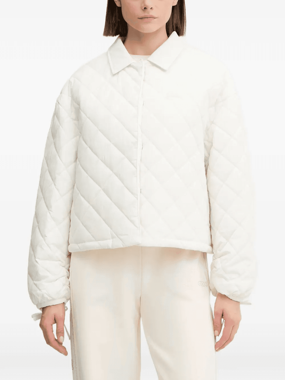 Quilted collared jacket - Image 1