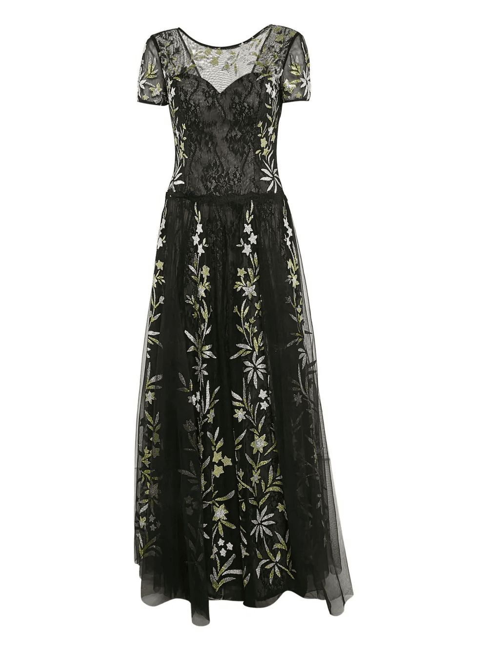 floral embroidery tulle dress - Image 1