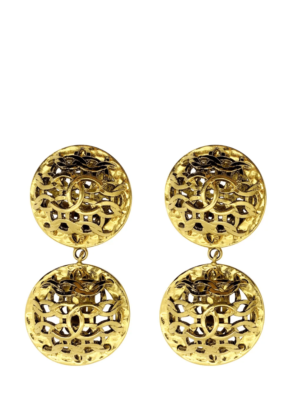 Vintage Chanel Double Orb Statement Logo Earrings 1980s - Image 1