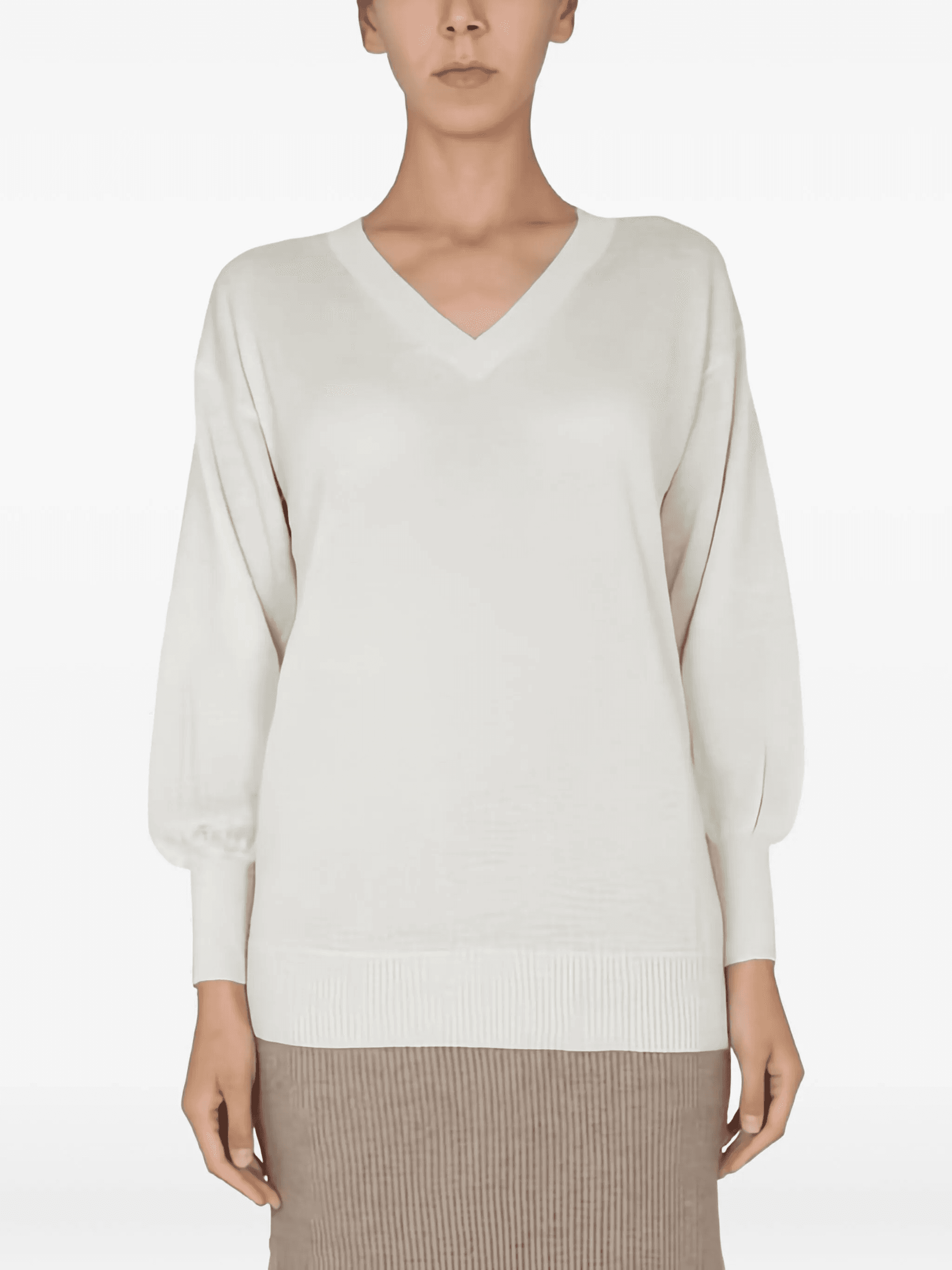 V-neck long-sleeve sweater - Image 1