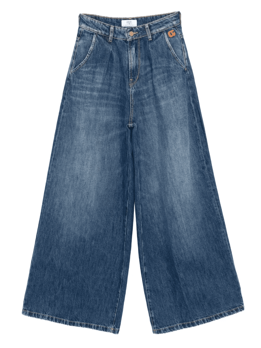buttoned wide-leg jeans - Image 1