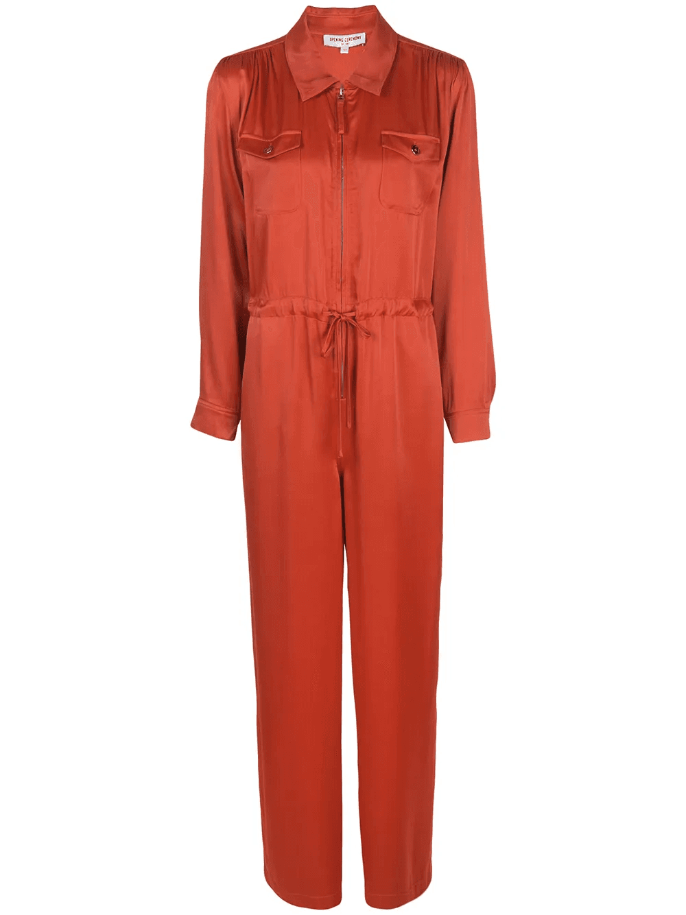 zip-front long-sleeve jumpsuit - Image 1
