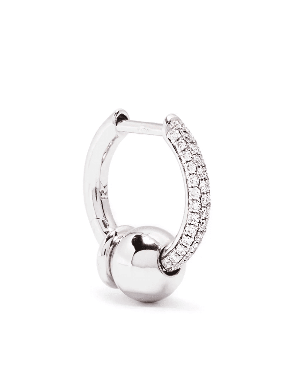 14K white gold Piercing diamond huggie earring - Image 1