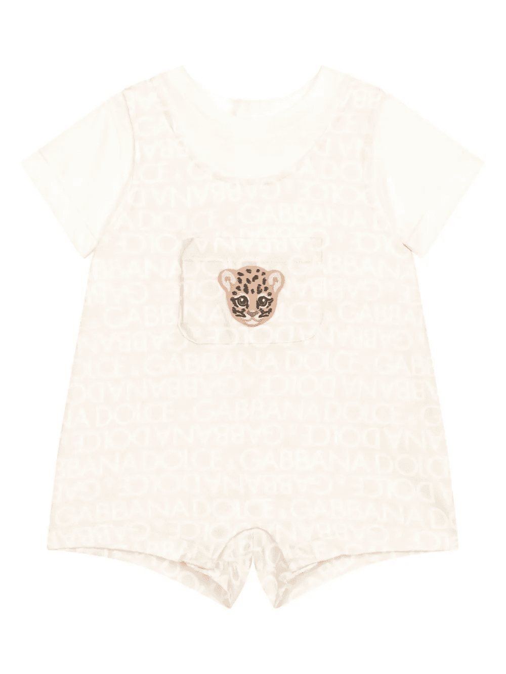 logo-appliqué cotton romper - Image 1