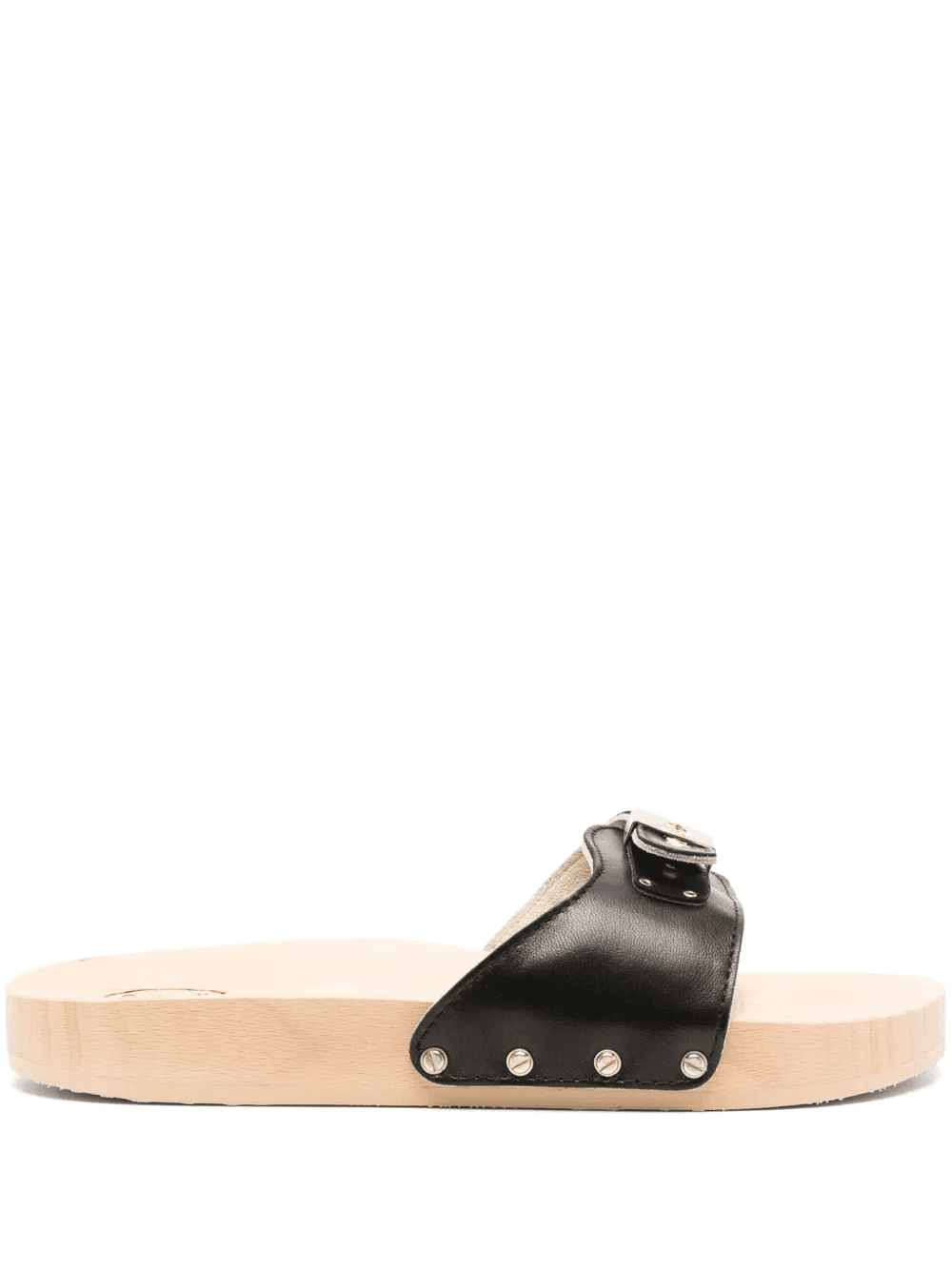 Pescura wood-sole leather slides - Image 1
