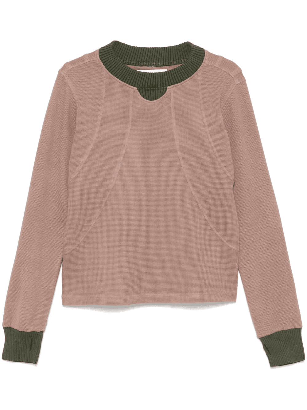 panelled waffle sweatshirt - Image 1