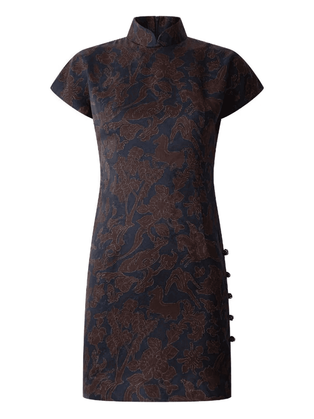 Qipao jacquard floral-print dress - Image 1