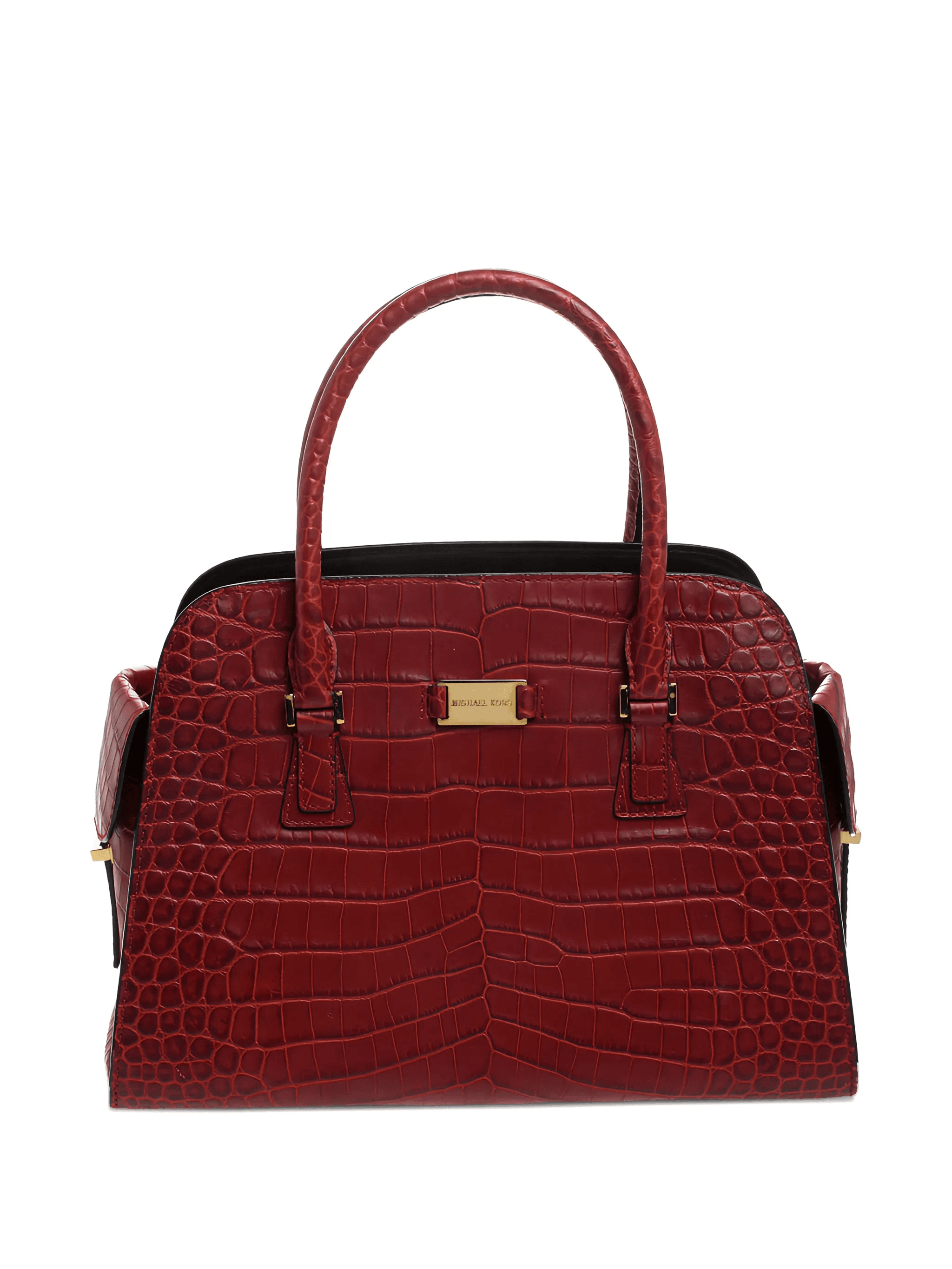 croc-embossed leather satchel - Image 1