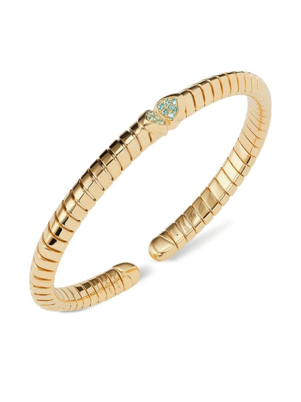 18K yellow gold Trisolina paraiba tourmaline bangle bracelet - Image 1