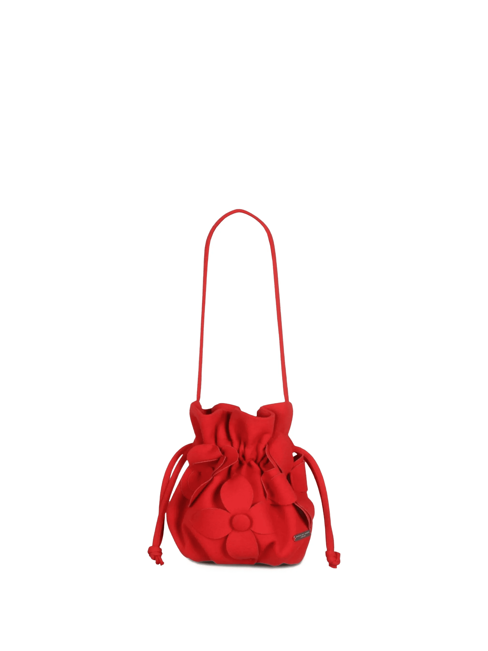 flower-appliqué drawstring bag - Image 1