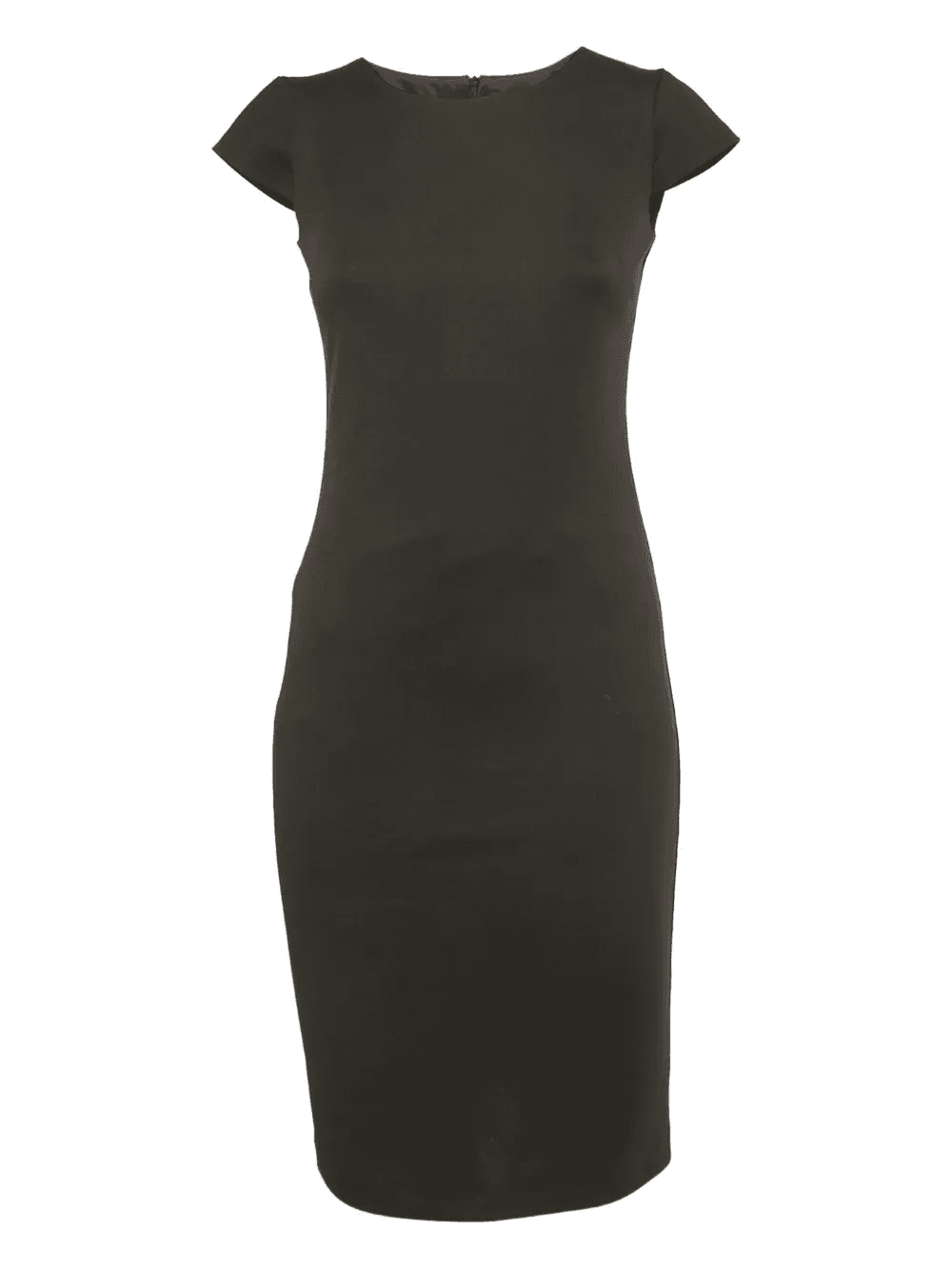 crepe short-sleeved midi dress - Image 1