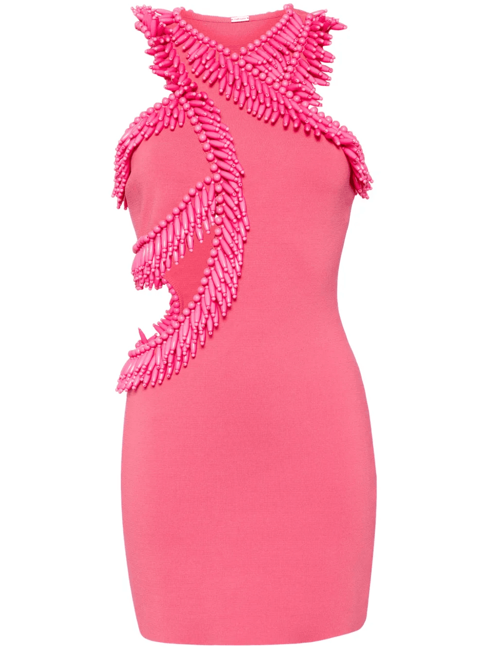 bead-embellished cut-out dress - Image 1