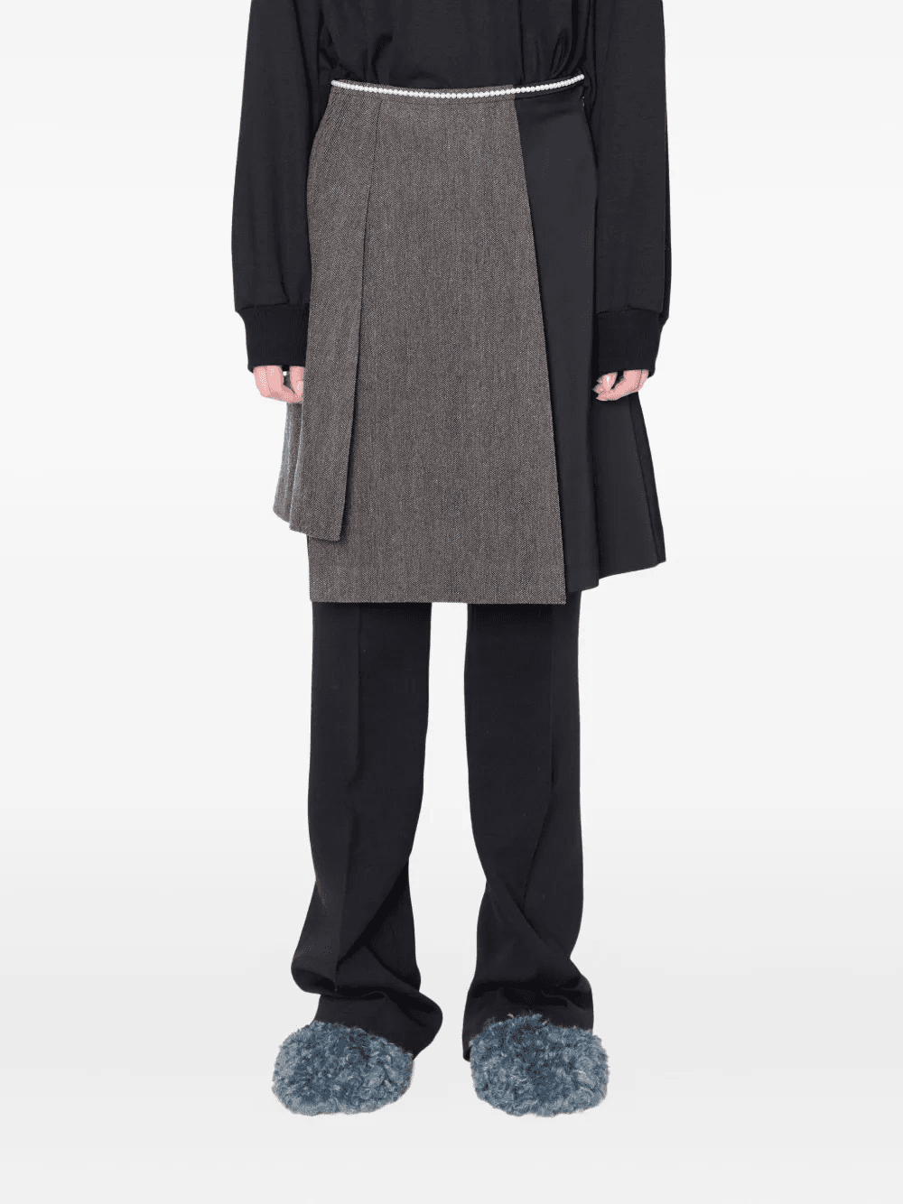 pearl-embellished pleated skirt - Image 1