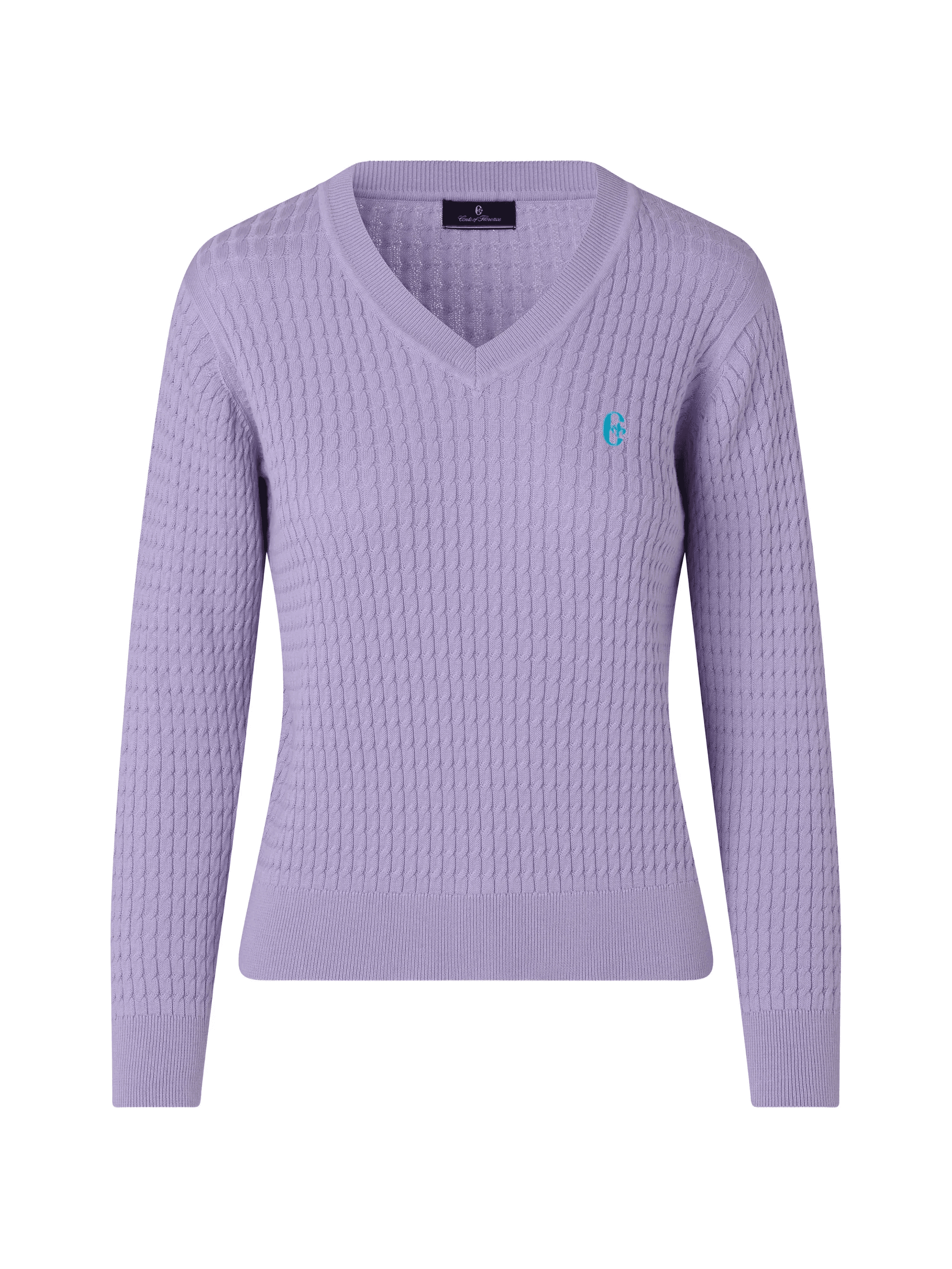 V-neck textured sweater - Image 1