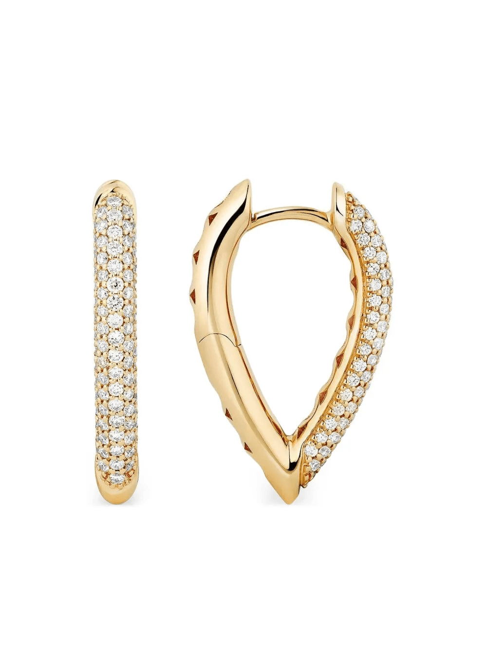 18K yellow gold diamond earrings - Image 1