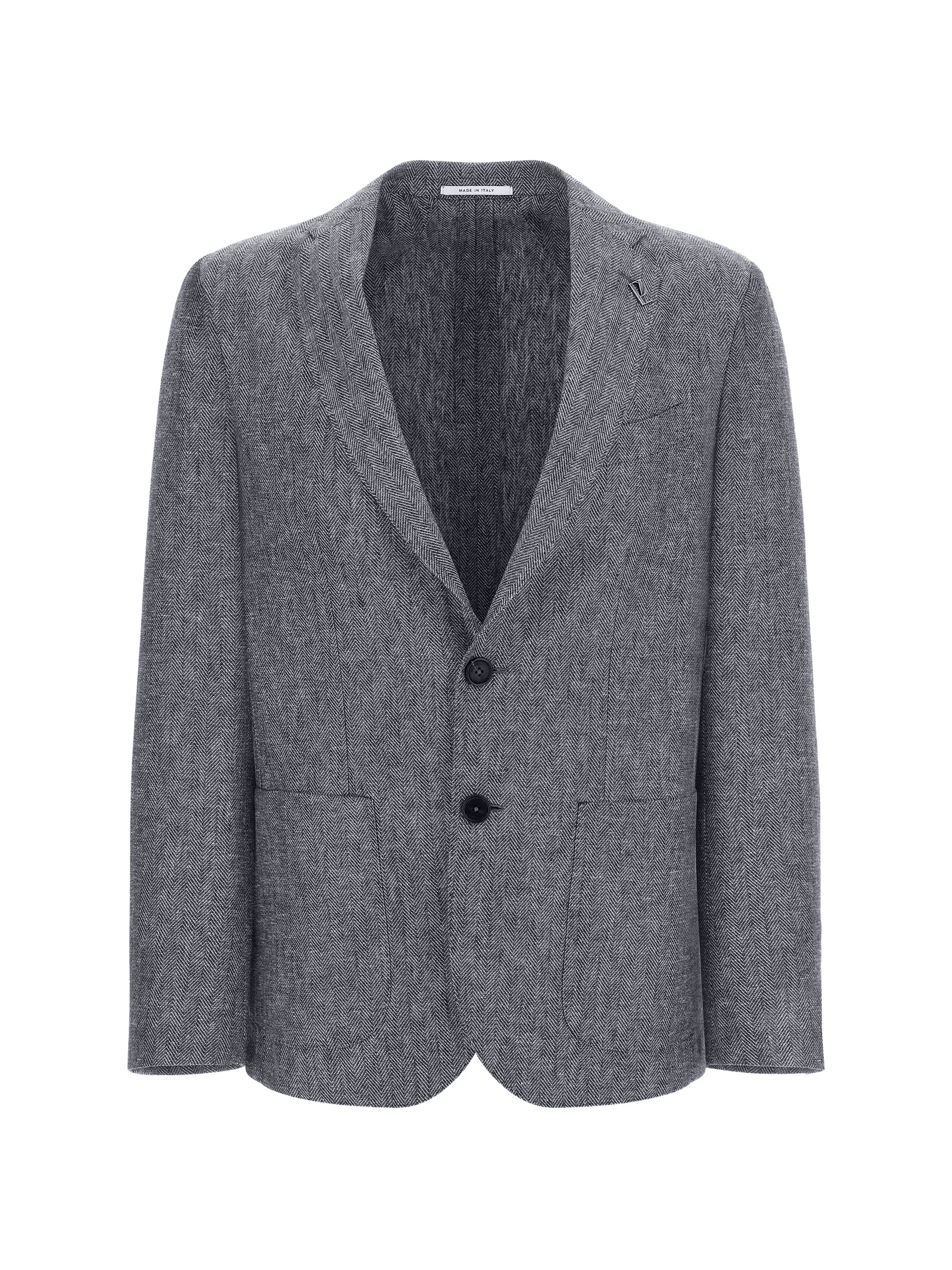 chevron-pattern single-breasted blazer - Image 1